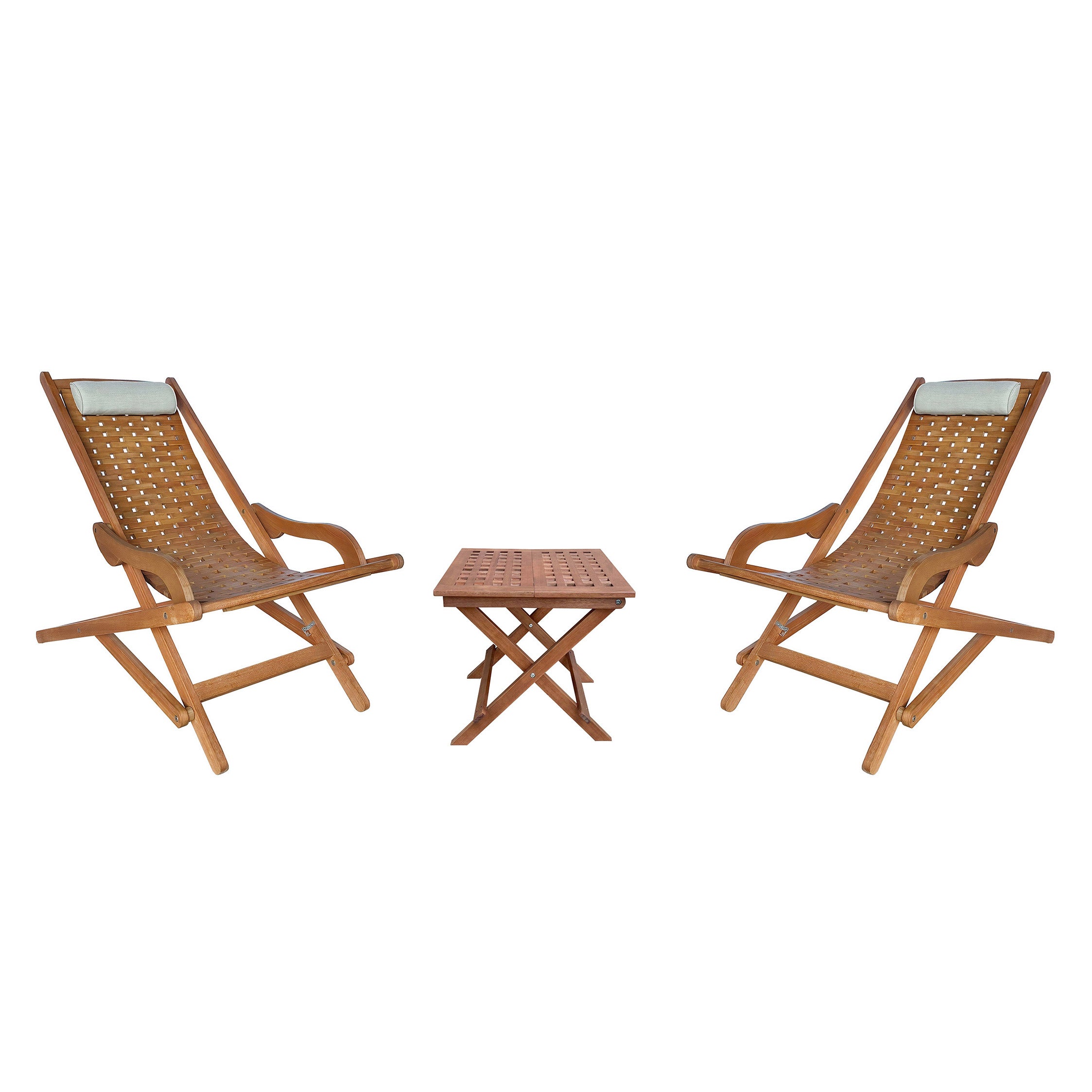 Eucalyptus Swing Lounger 2-pack with Side Table