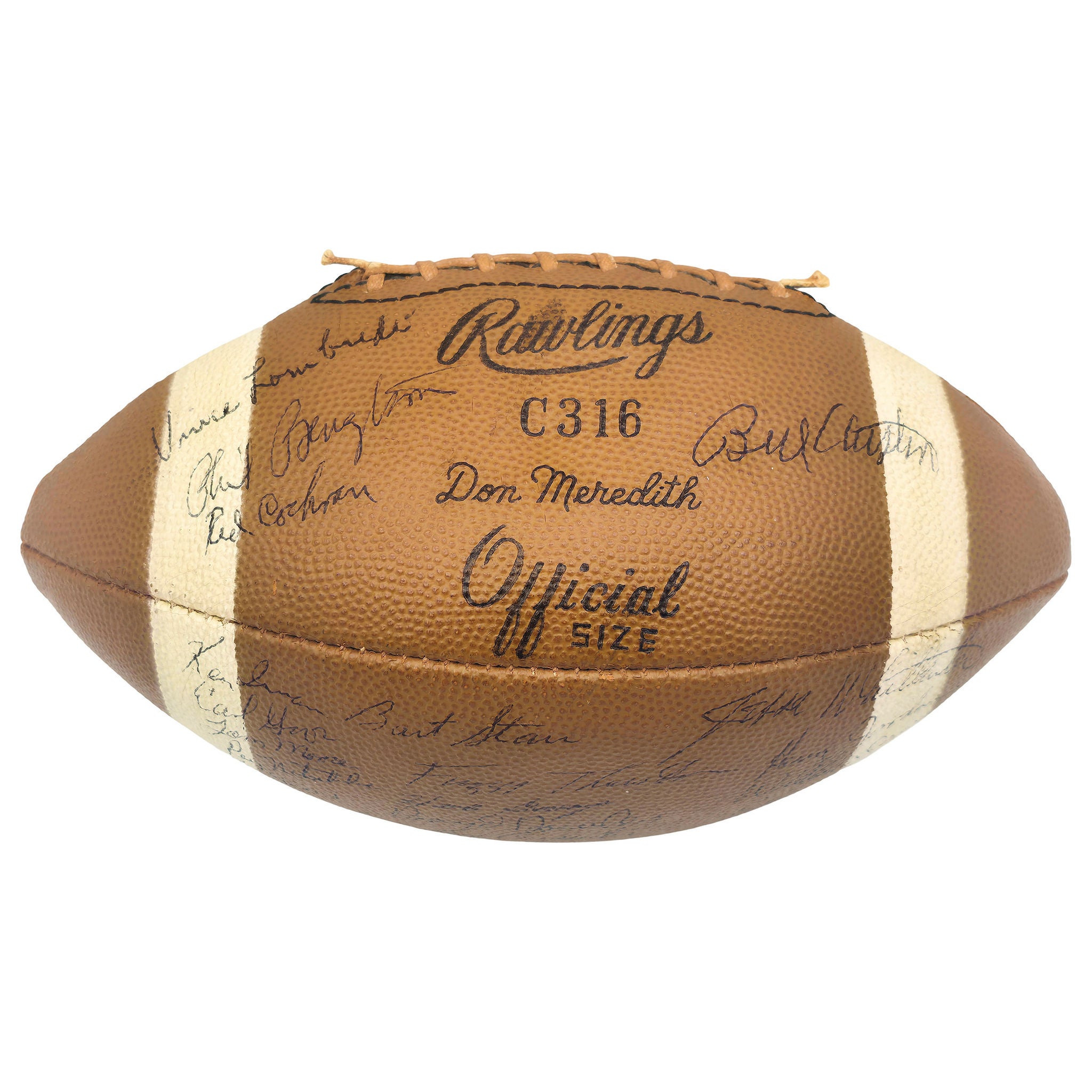 1962 NFL Champions Green Bay Packers Team Autographed Football With 39 Total Signatures Including Vince Lombardi - Beckett Authenticated