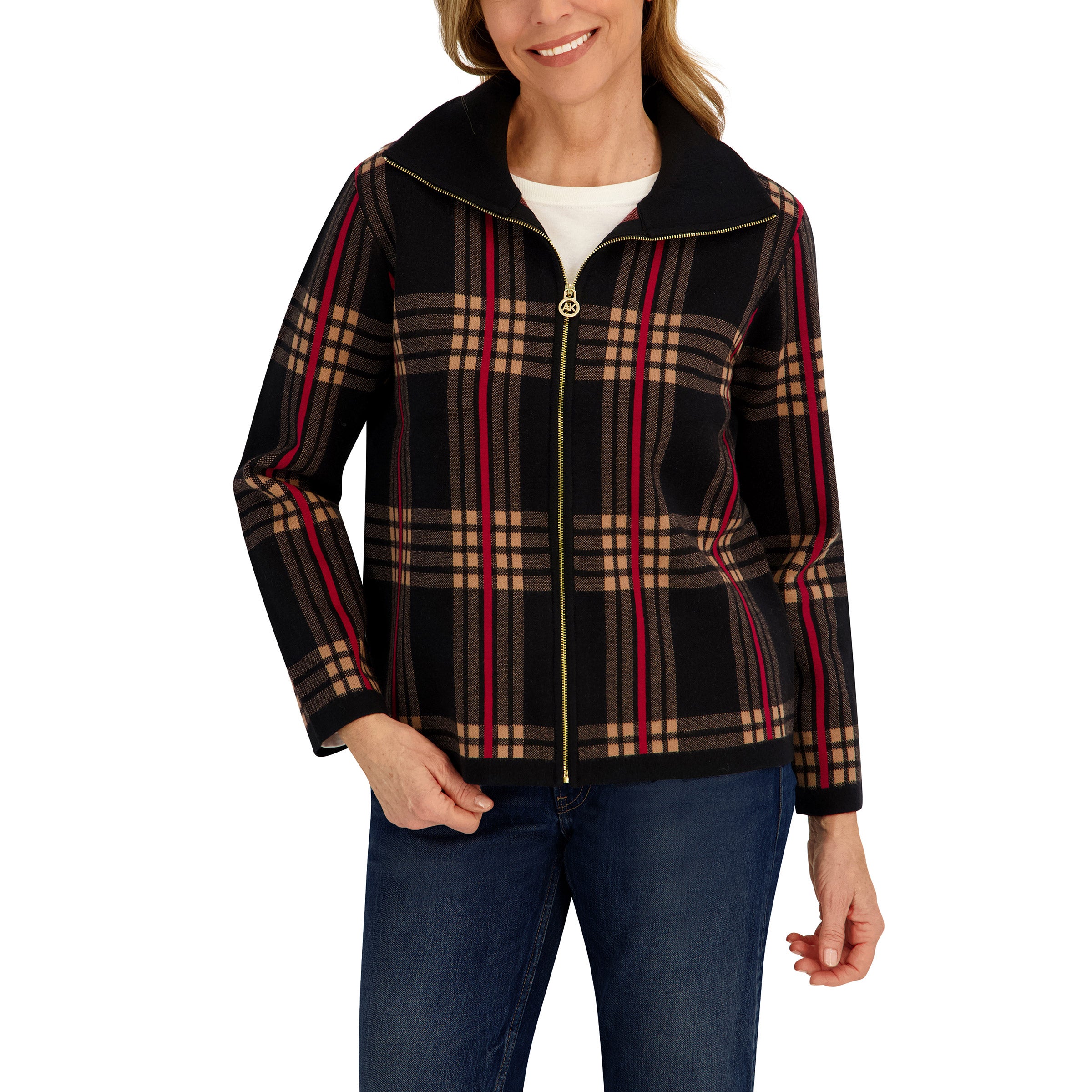Anne Klein Women's Full Zip Sweater