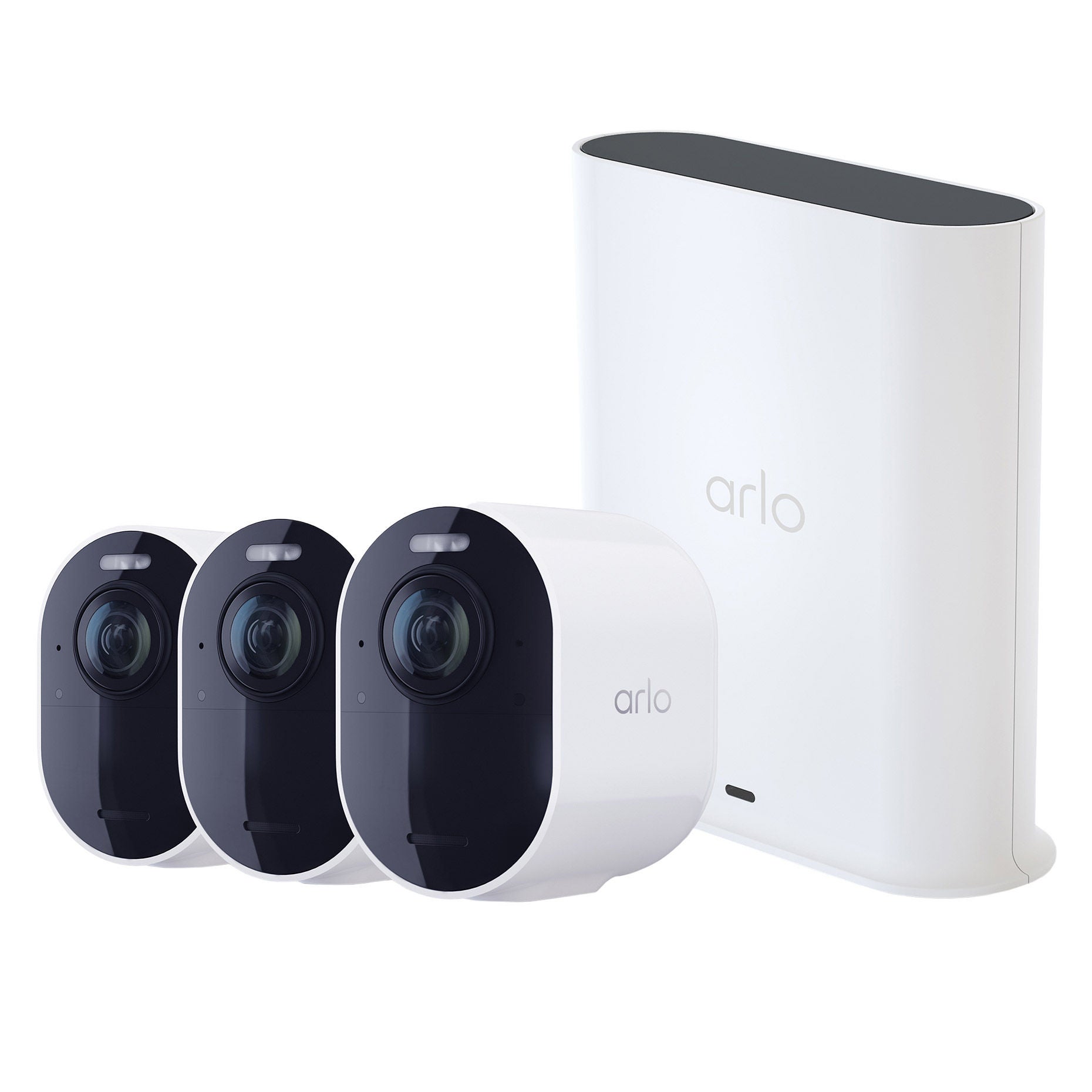 Arlo Ultra Security Camera 4K (3rd Gen), 3-pack, White with Smart Hub