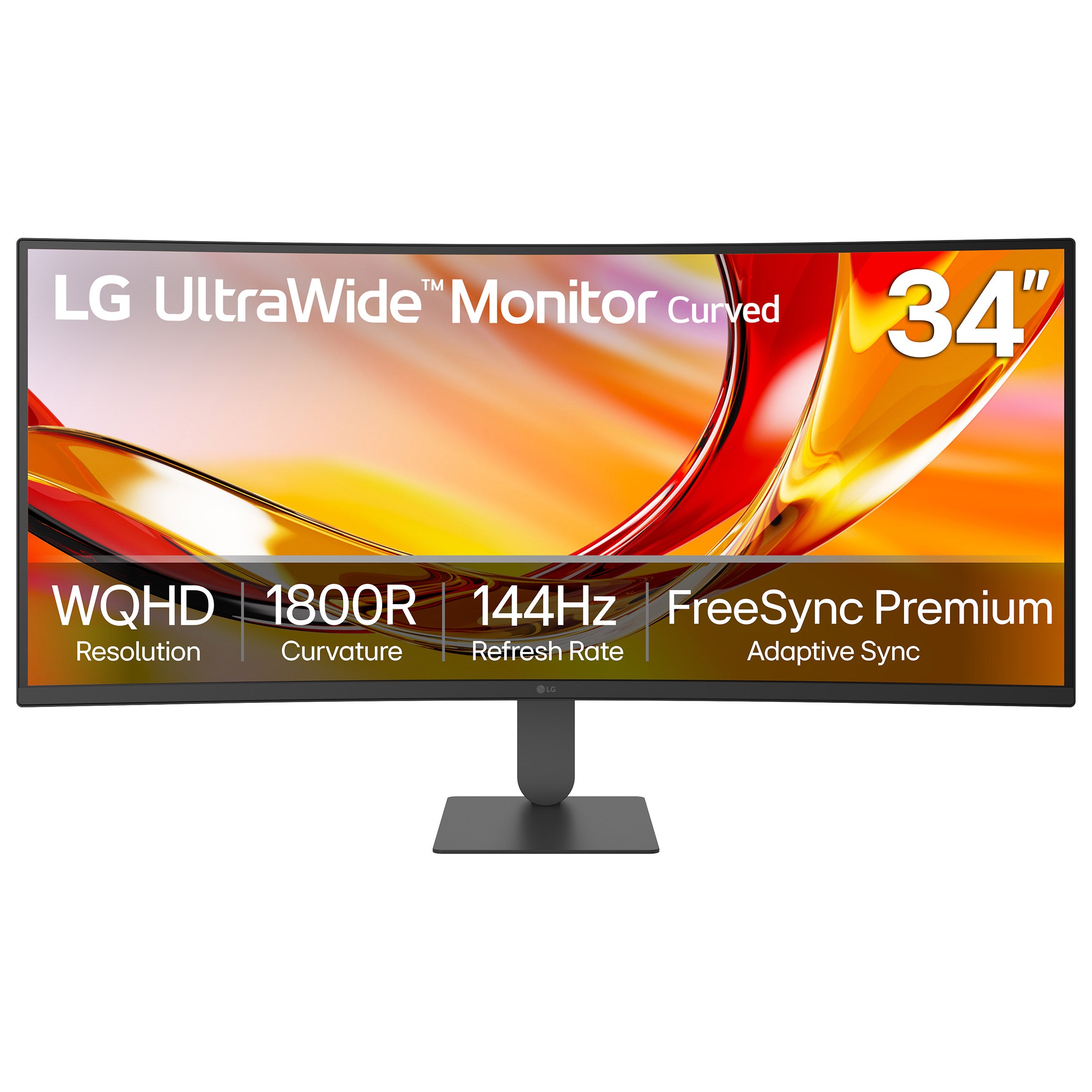 LG 34-inch UltraWide WQHD 144Hz HDR10 Curved Computer Monitor with AMD FreeSync Premium