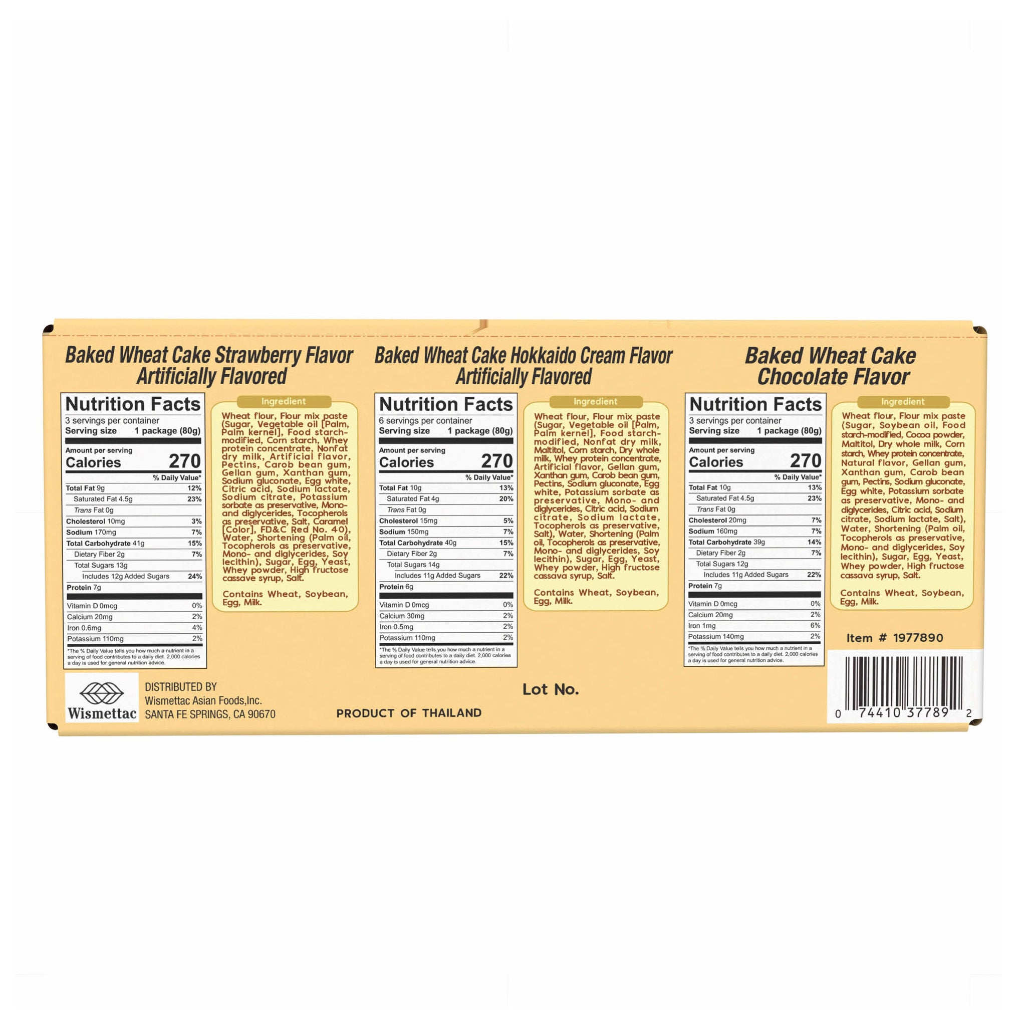 Marunaka Baked Wheat Cake, Variety Pack, 2.82 oz, 12-count