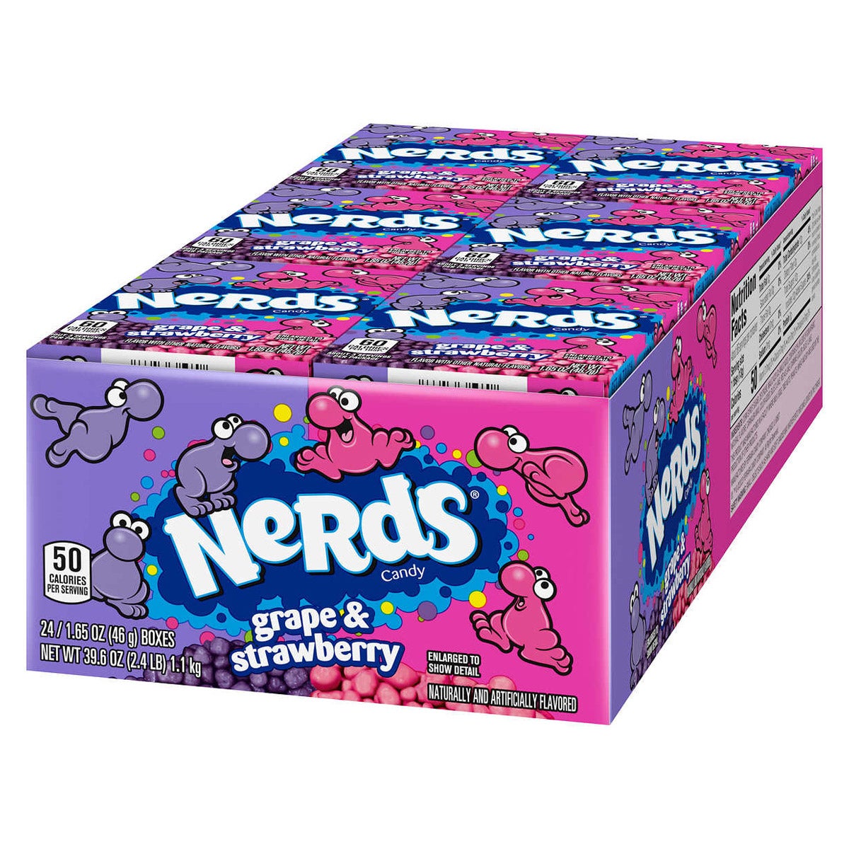 Nerds Candy, Grape and Strawberry, 1.65 oz, 24-Count