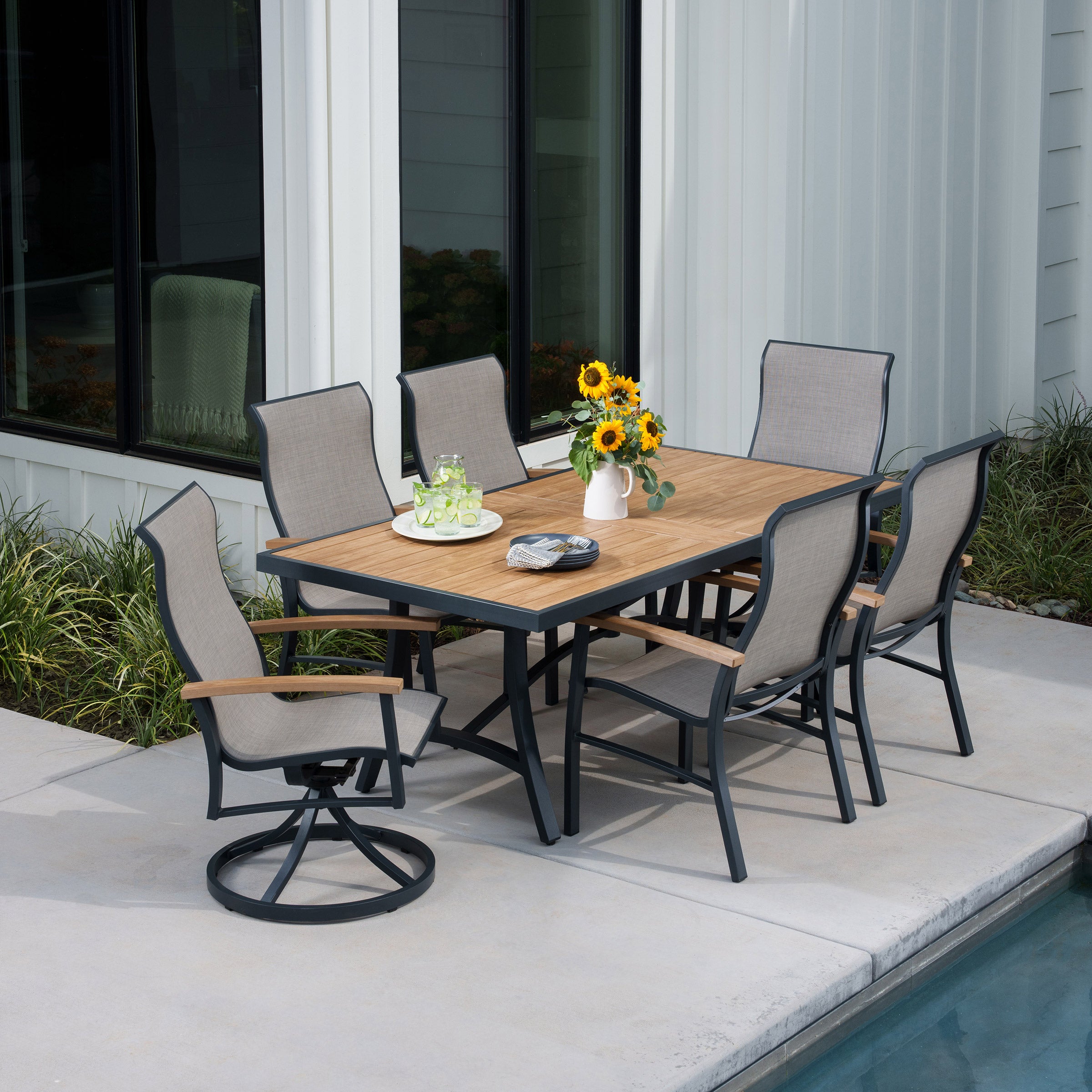 SunVilla Wills 7-piece Sling Outdoor Patio Dining Set
