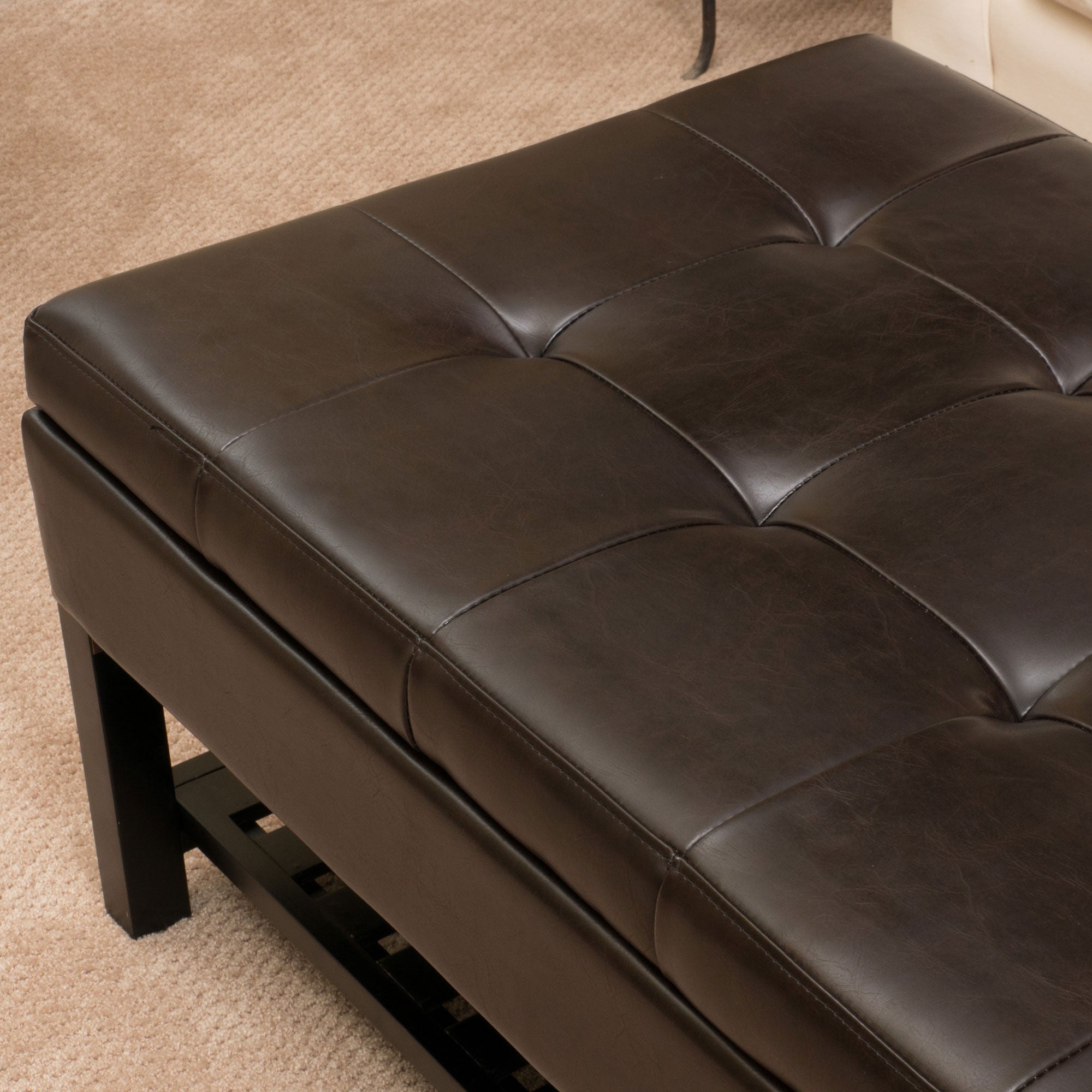 Fowler Bonded Leather Storage Bench