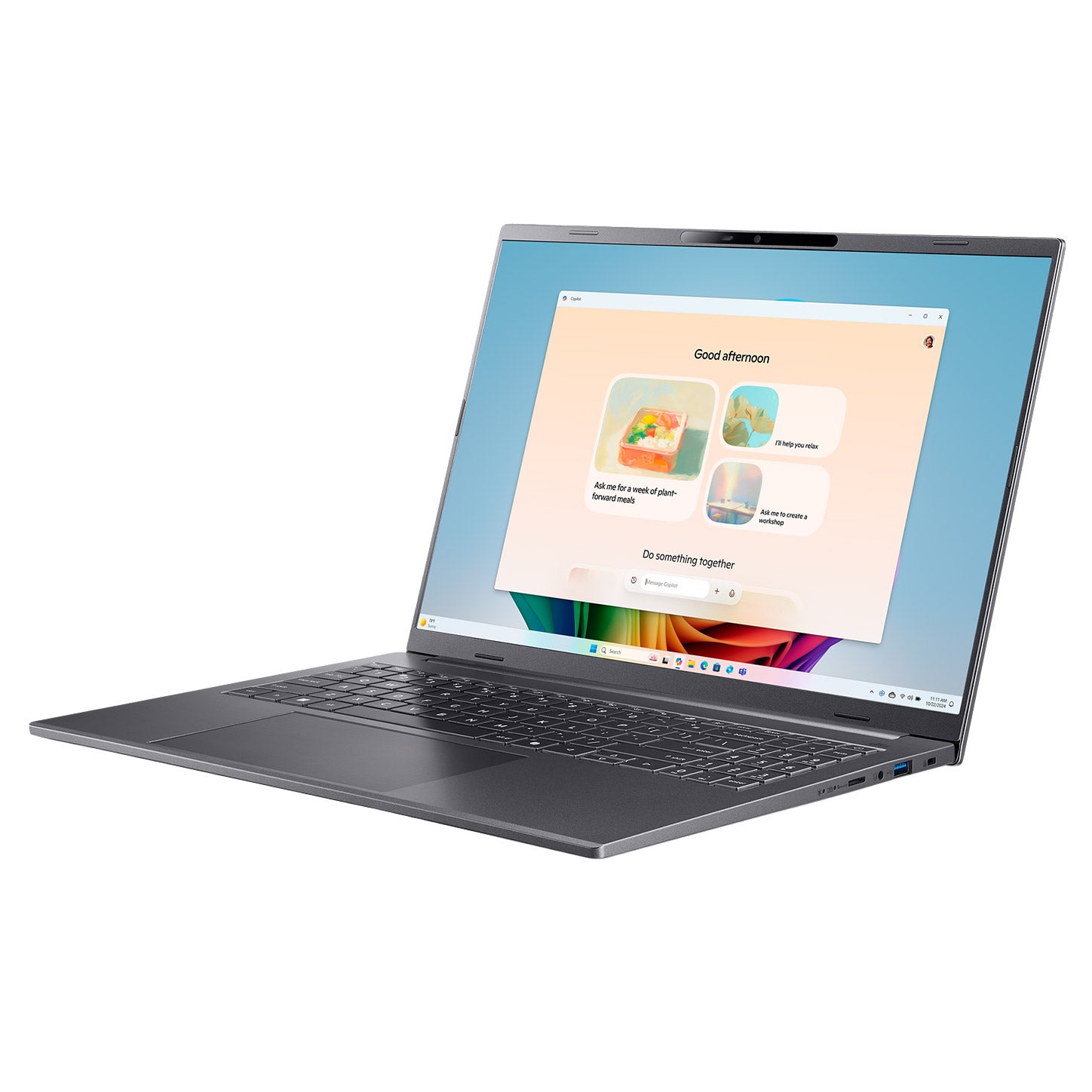 Acer Aspire 16" AI Copilot+ PC Touchscreen Laptop - Intel Core Ultra 5 processor 226V - WUXGA (1920 x 1200) Touchscreen - 16GB RAM - 1TB SSD - Windows 11 Home - Steel Gray.