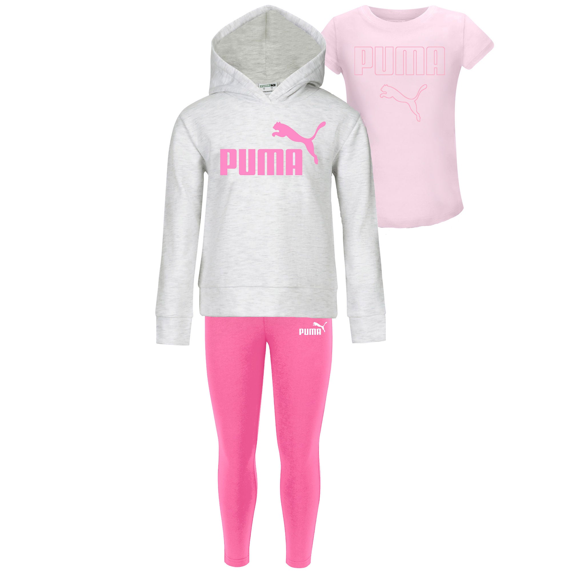 Puma Kids' 3-piece Set, White and Pink