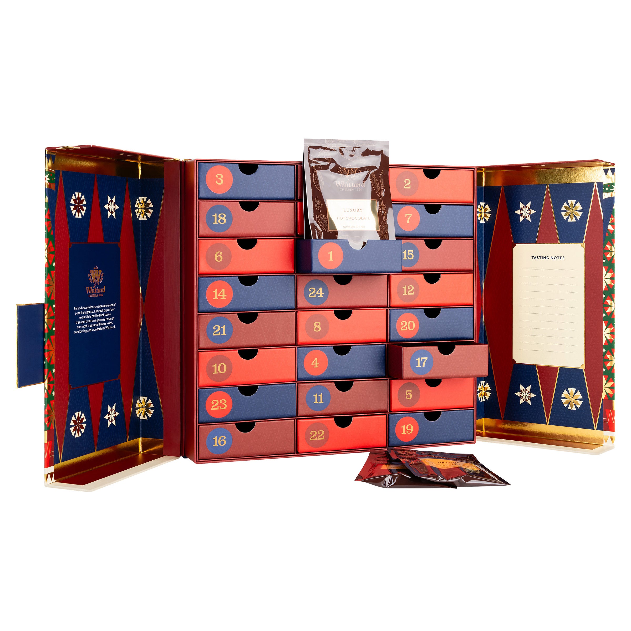 Whittard Hot Cocoa Advent Calendar, 48 Pieces, 33.6 Total oz.