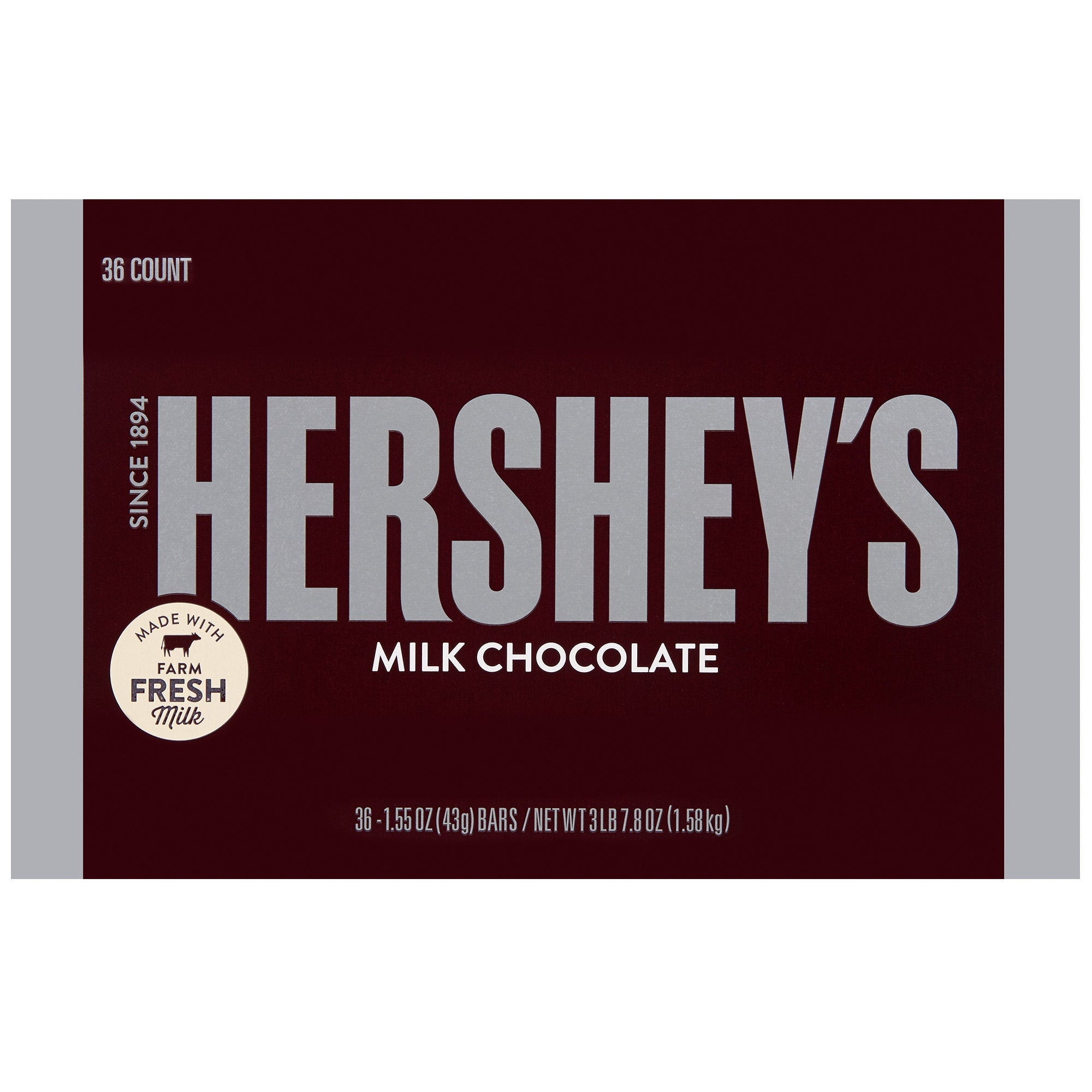 Hershey's Milk Chocolate, 1.55 oz, 36-count