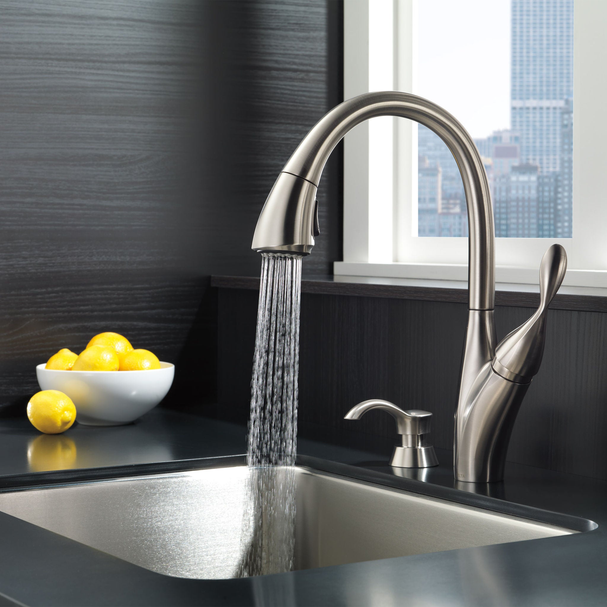 Delta Berkley Pulldown Kitchen Faucet and Soap Dispenser