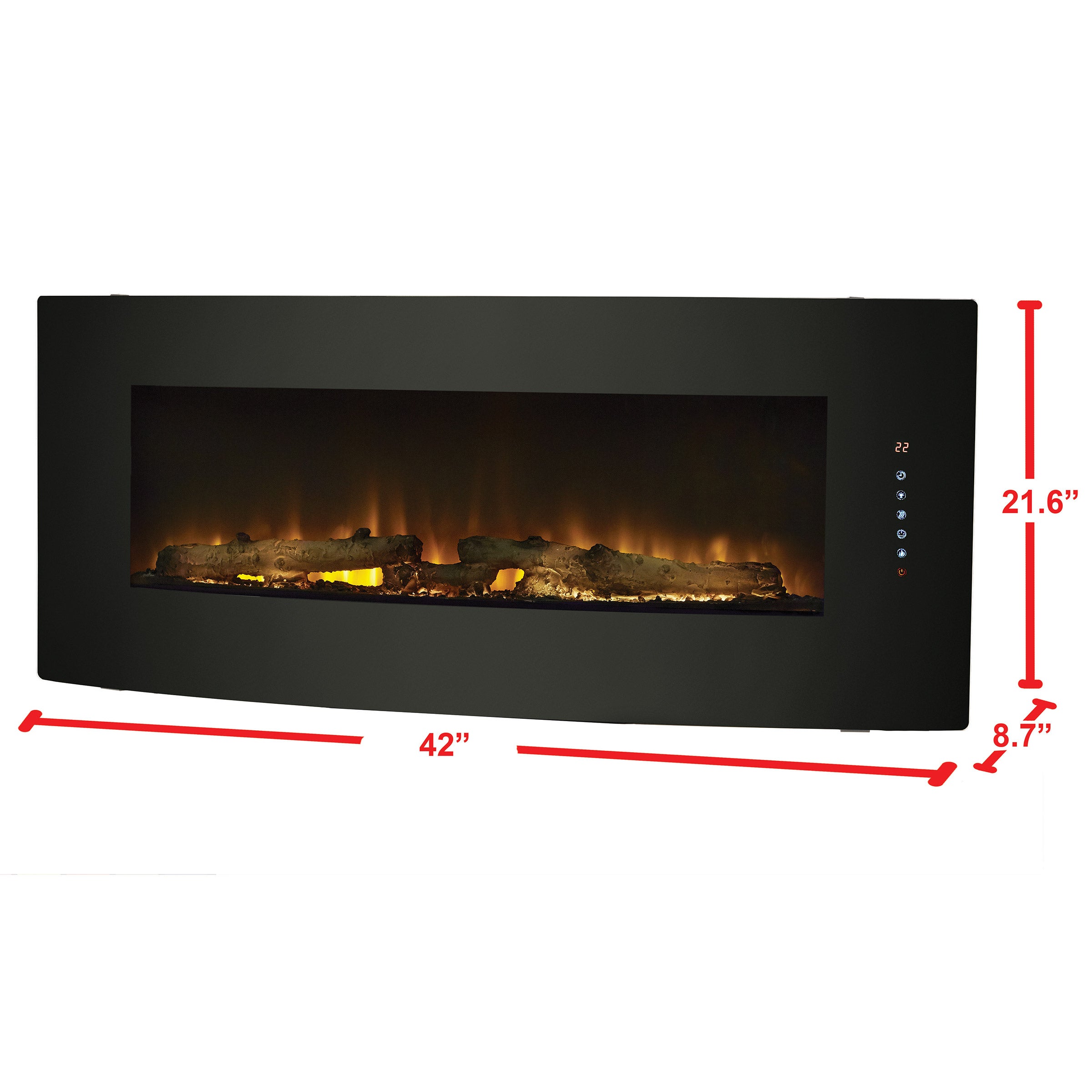 Cassie 42" Curved Wall Mount Electric Fireplace