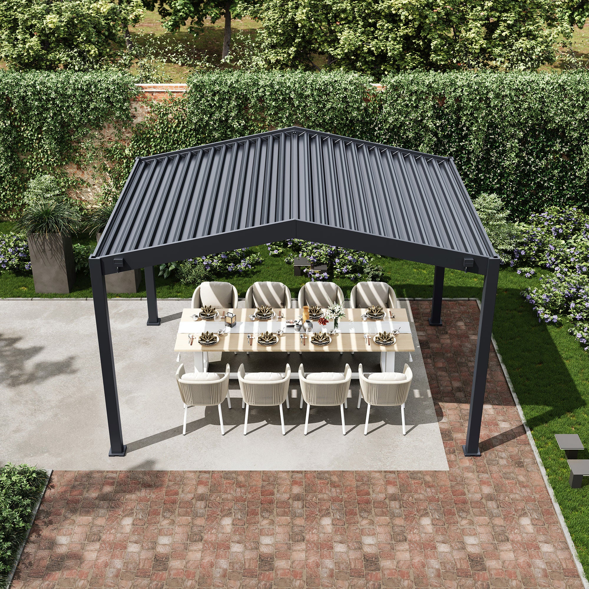Paragon Icon 10'x13' Pitched Roof Adjustable Louvered Pergola