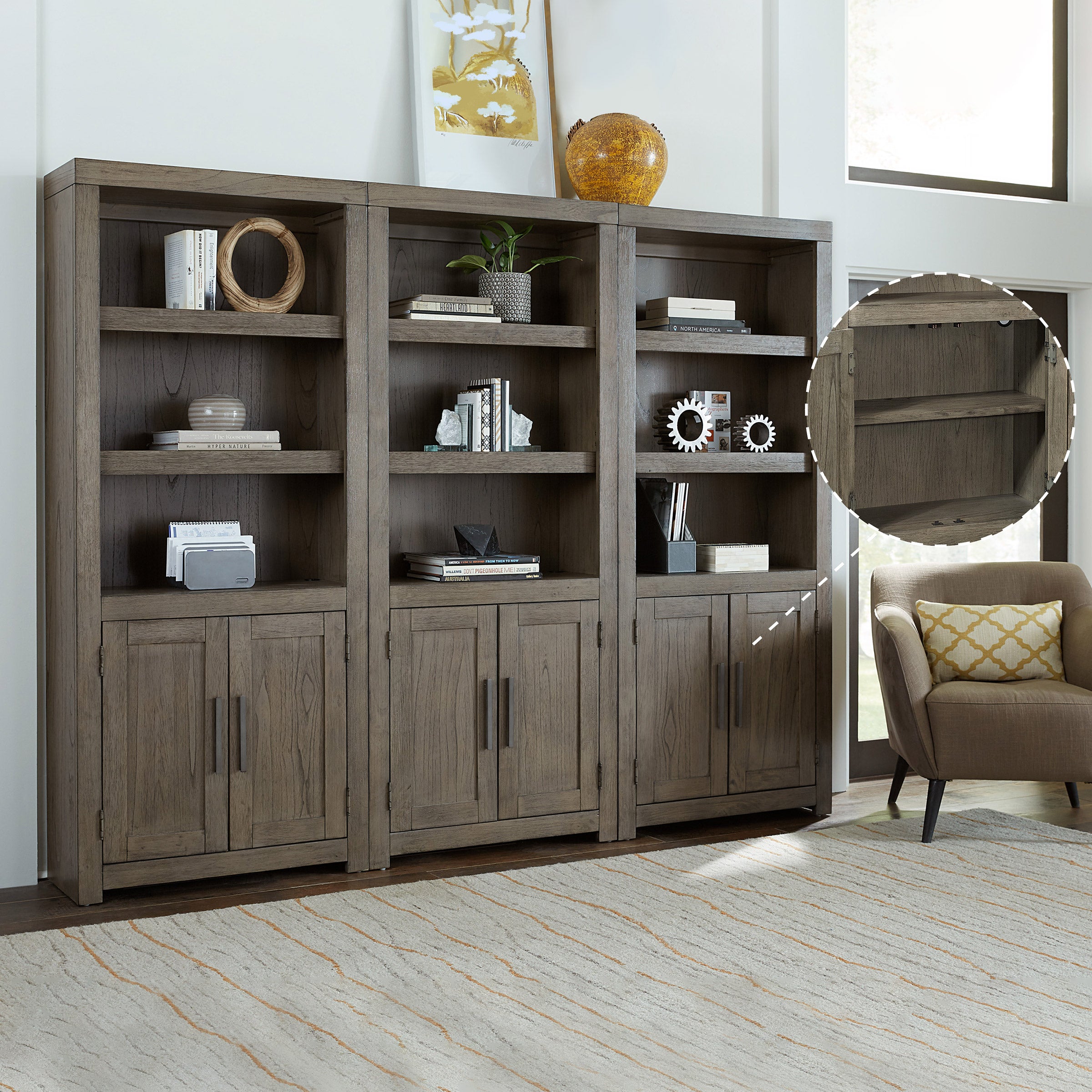 Anoka 3-piece Bookcase Wall