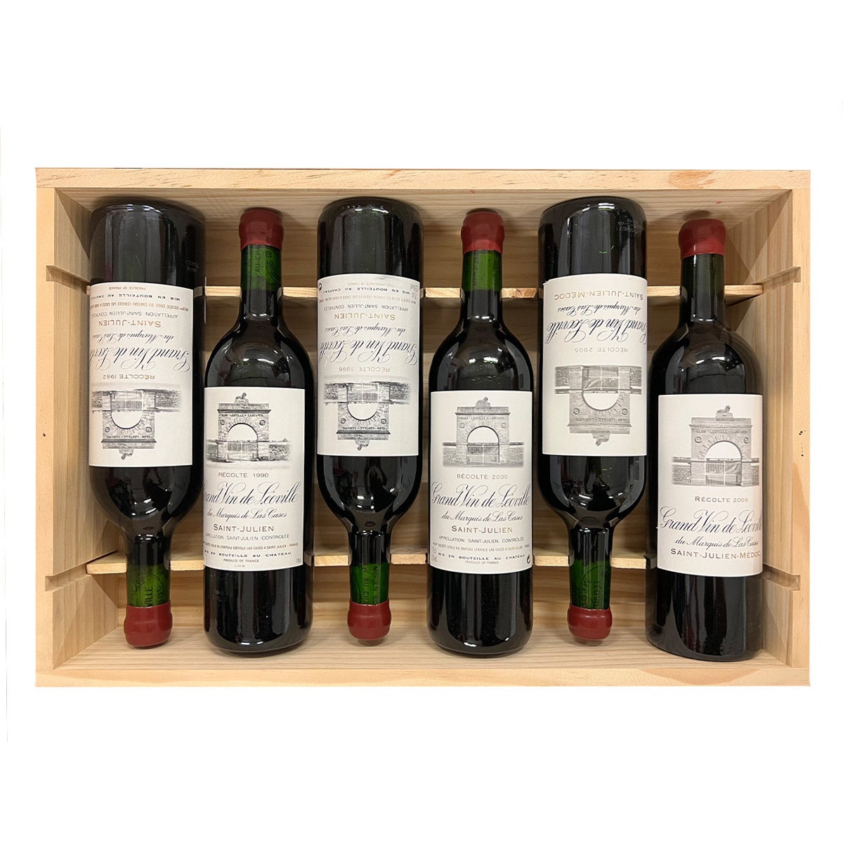 Leoville Las Cases "Collection Miroir" Vertical Set 1982, 1990, 1996, 2000, 2005, 2009, 6 Pack, 750ml CA ONLY (PRE-SALE)