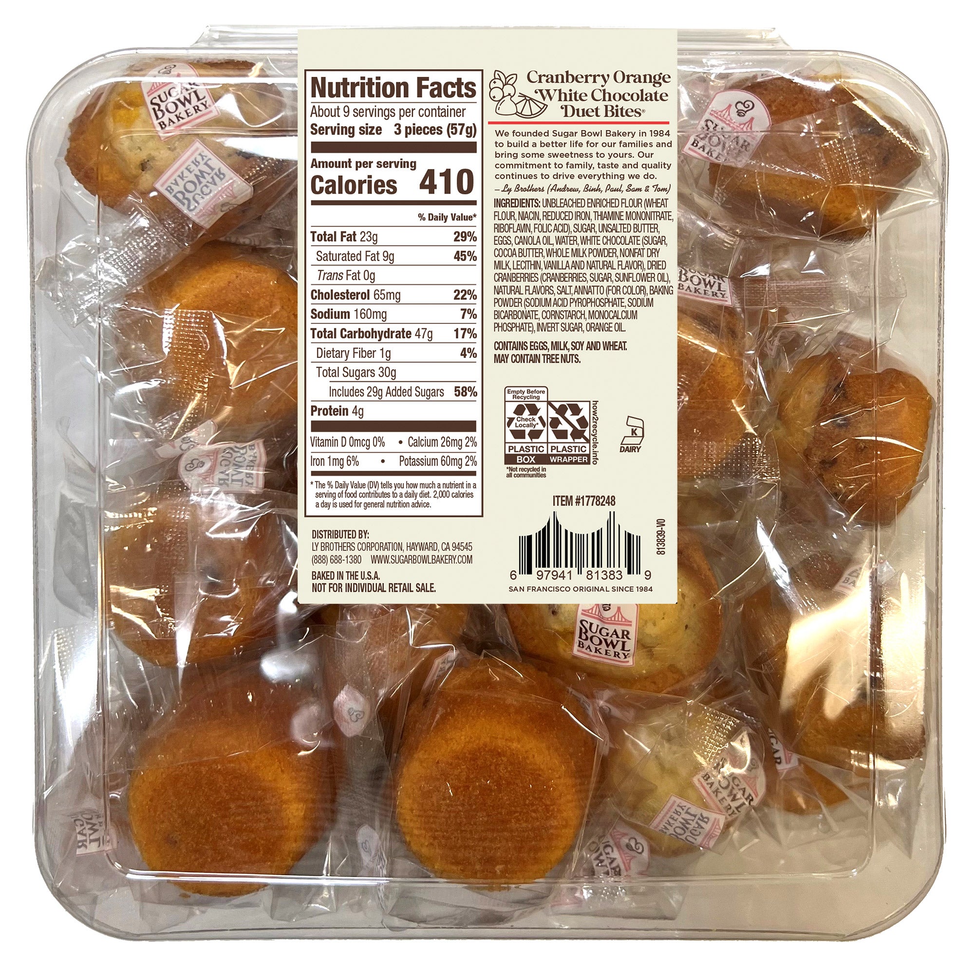 Sugar Bowl Bakery White Chocolate Duet Bites, Cranberry Orange, 27 oz