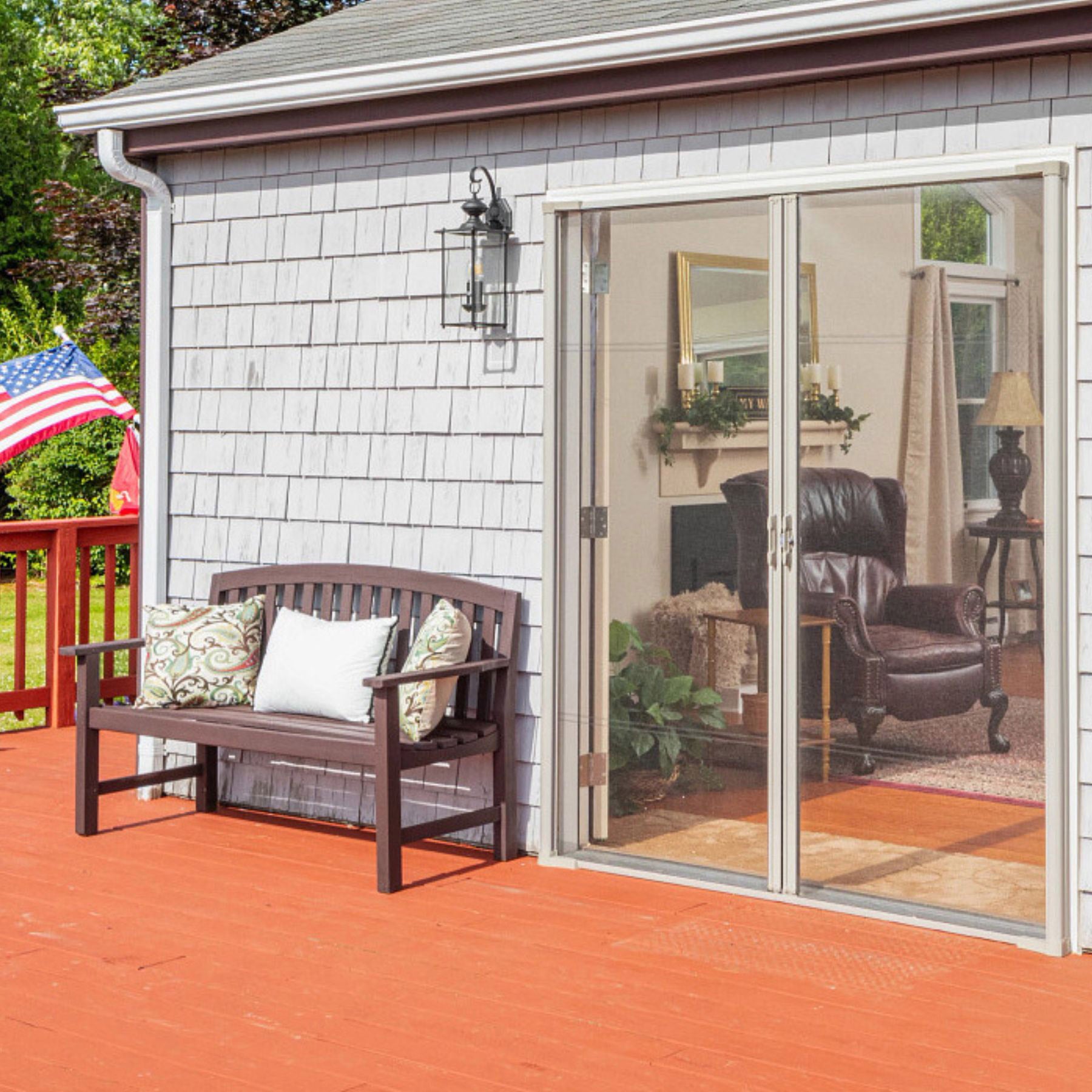 Cool Retractable Screen Door for Double Door Opening