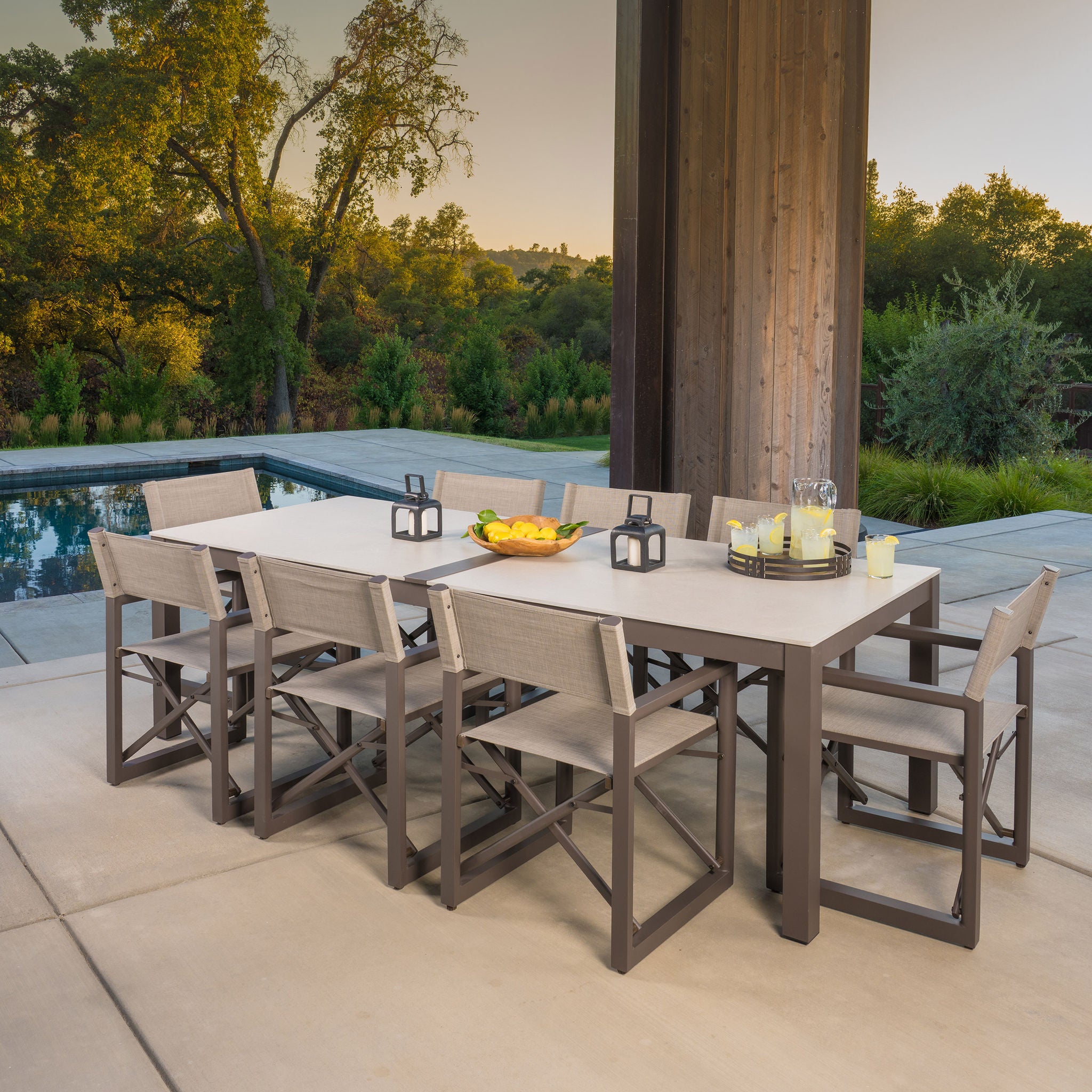 SunVilla Anchor 9-piece Outdoor Patio Dining Set with Folding Chairs