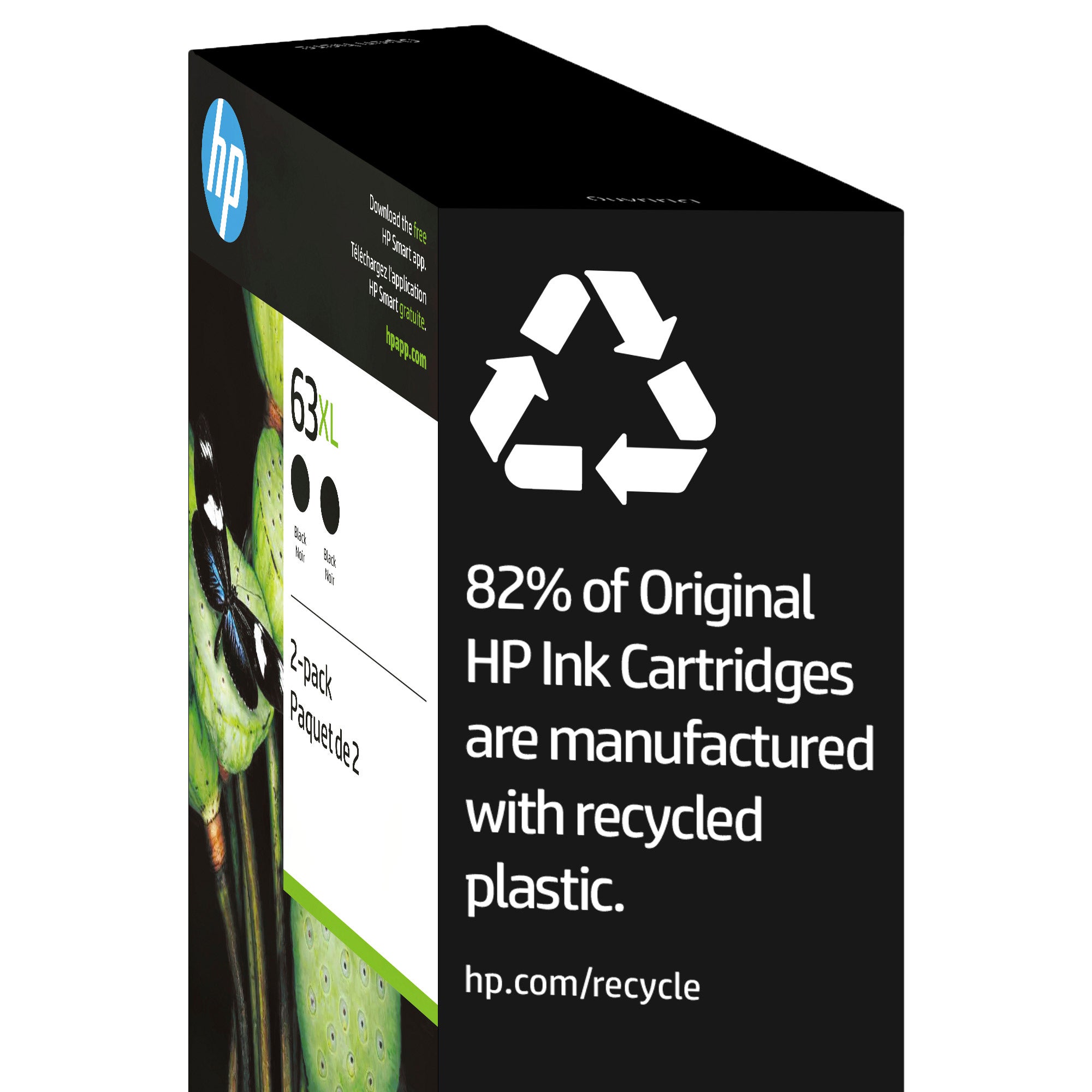HP 63XL High Yield Ink Cartridge, Black, 2-Count