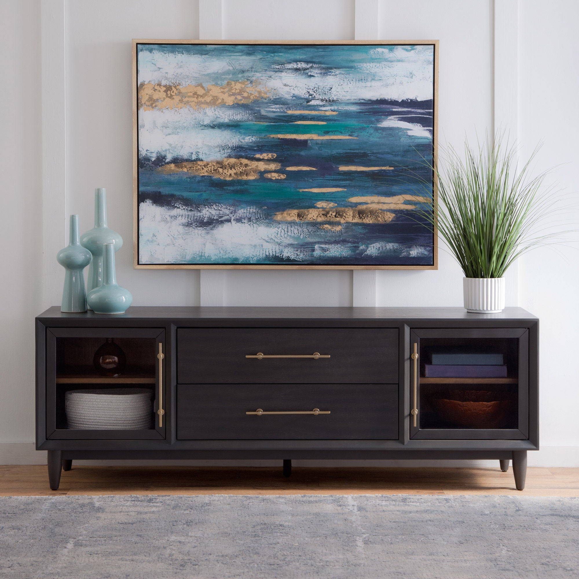 Milo Falls 72" Accent Console, Black