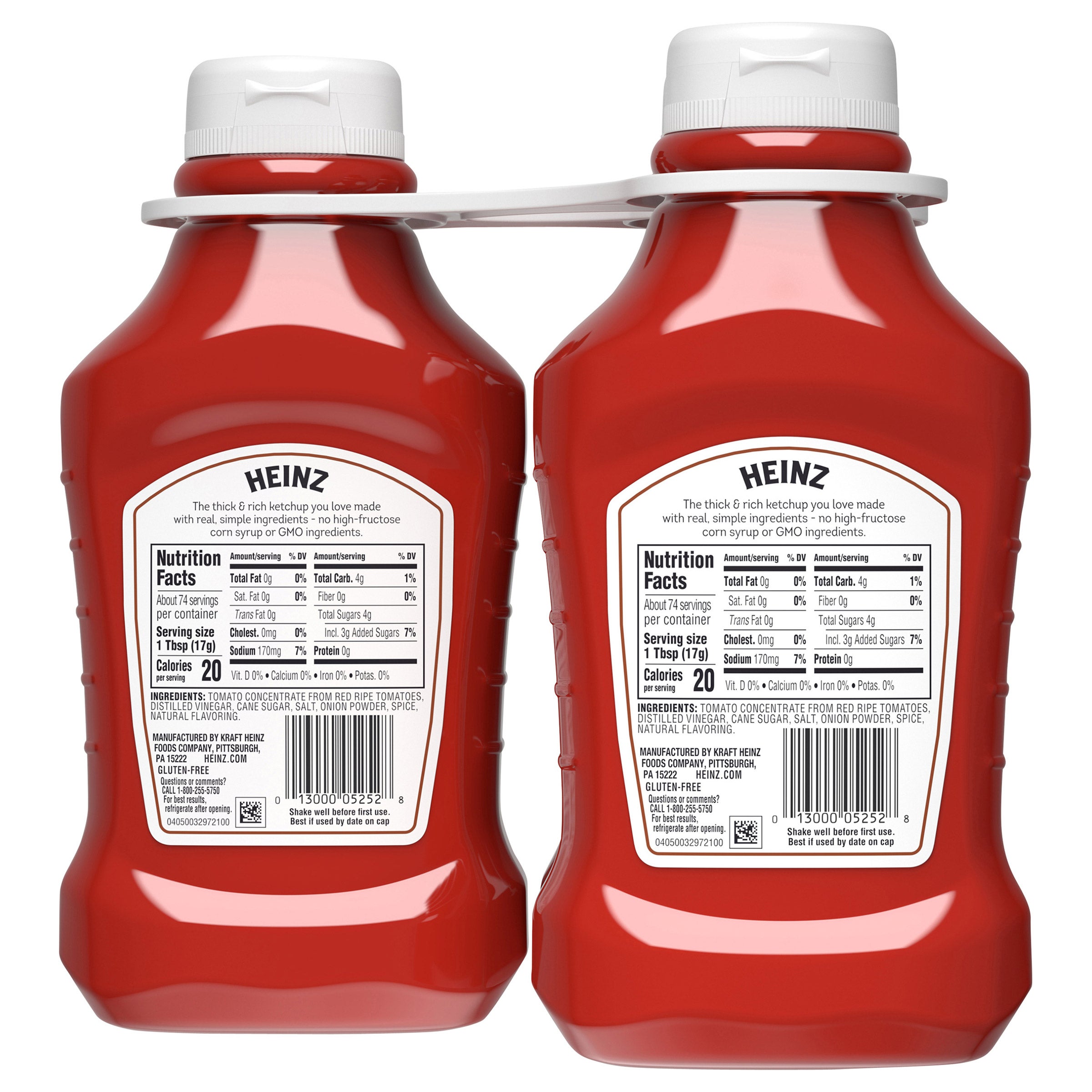 Heinz Simply Tomato Ketchup, 44 oz, 3-count