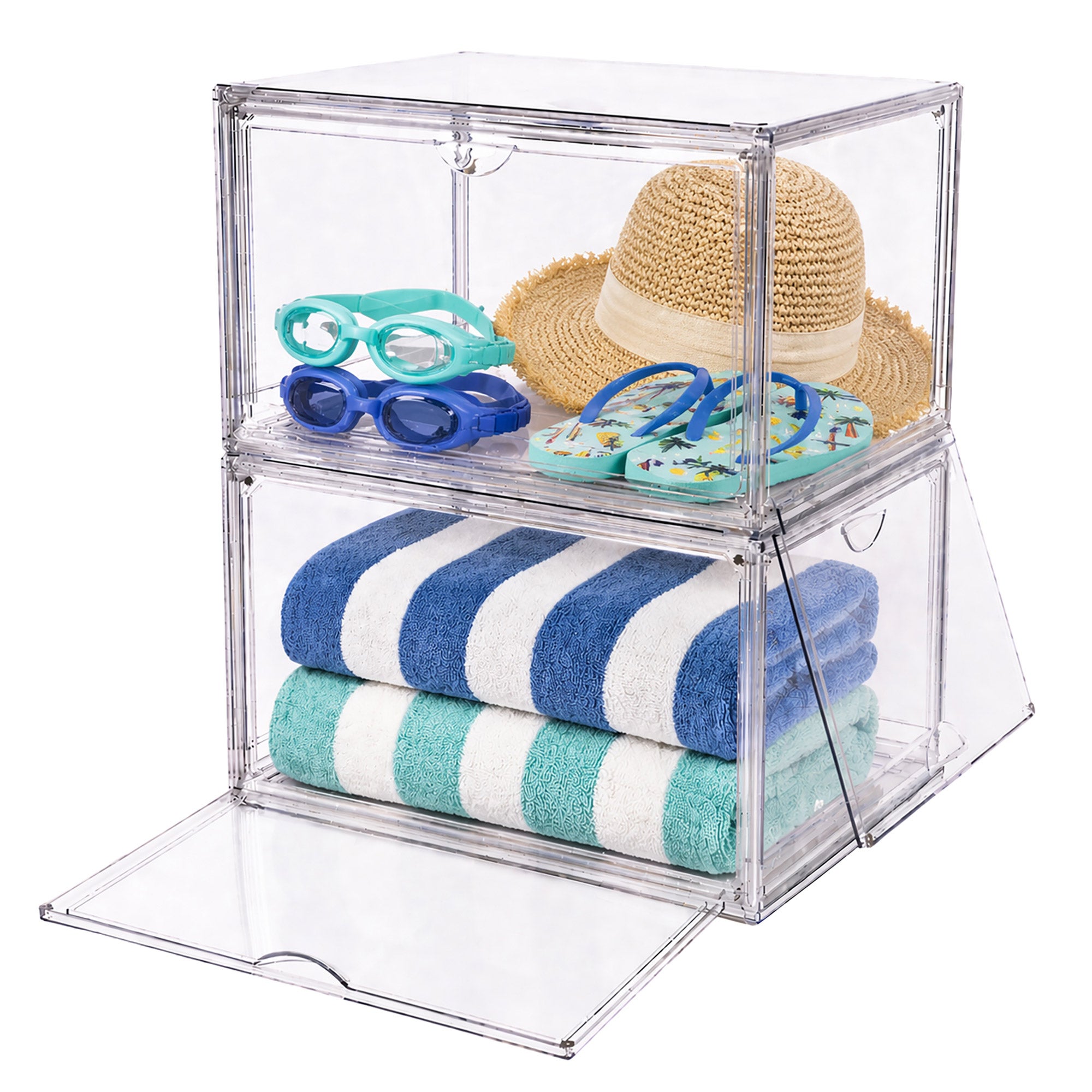 Clear Stackable Shoebox & Organizer, 4-pack