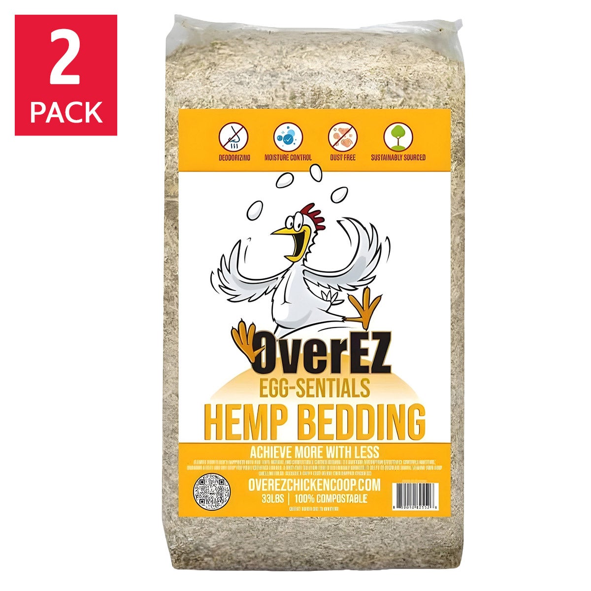 OverEZ Hemp Bedding, 33lbs, 2-pack