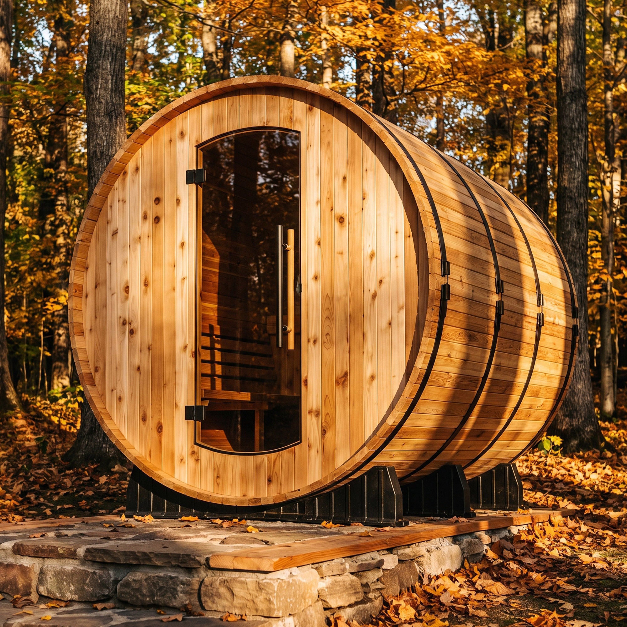 Almost Heaven Saunas Vista 6-person Outdoor Barrel Sauna