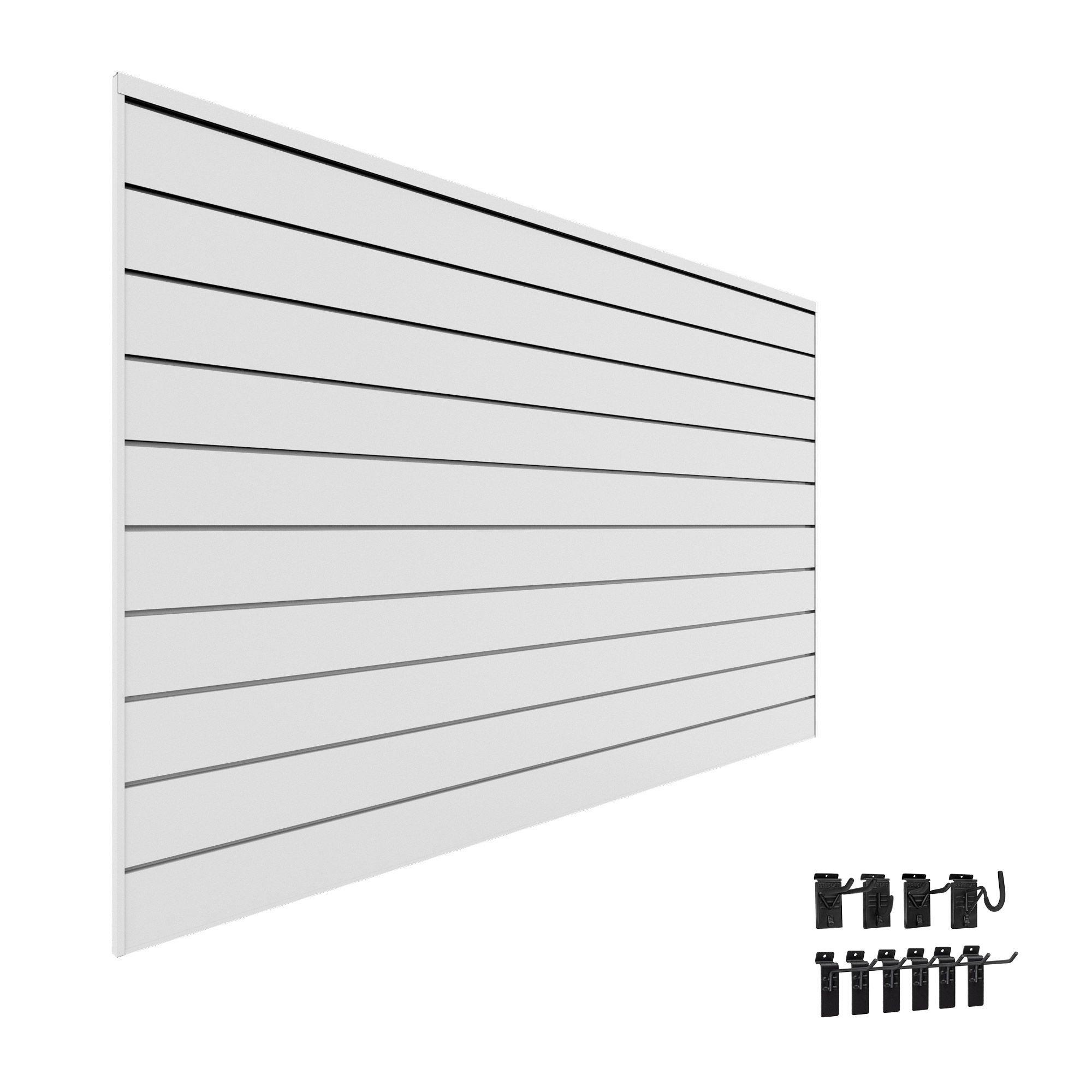 Proslat PVC Slatwall Kit with Black Hooks