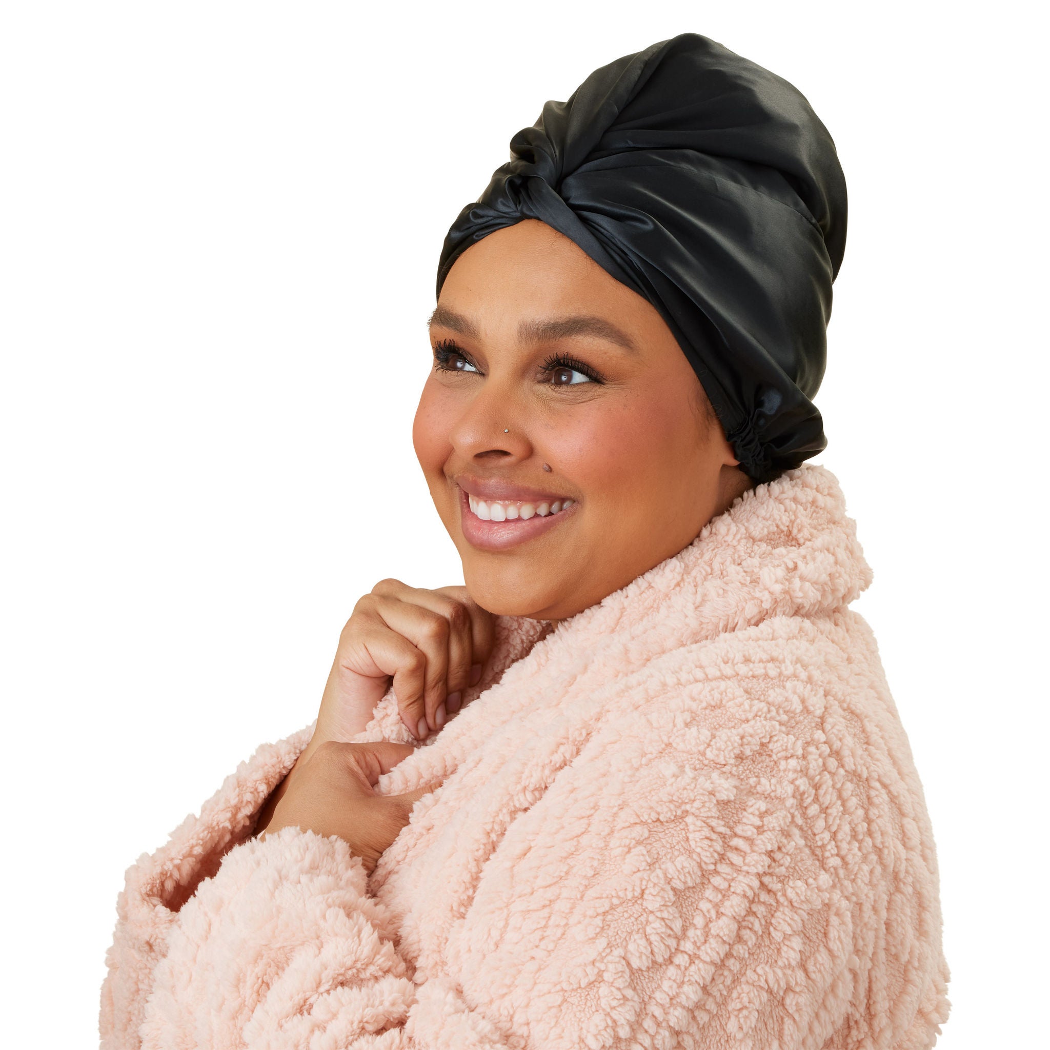 Slip Pure Silk Turban, Black