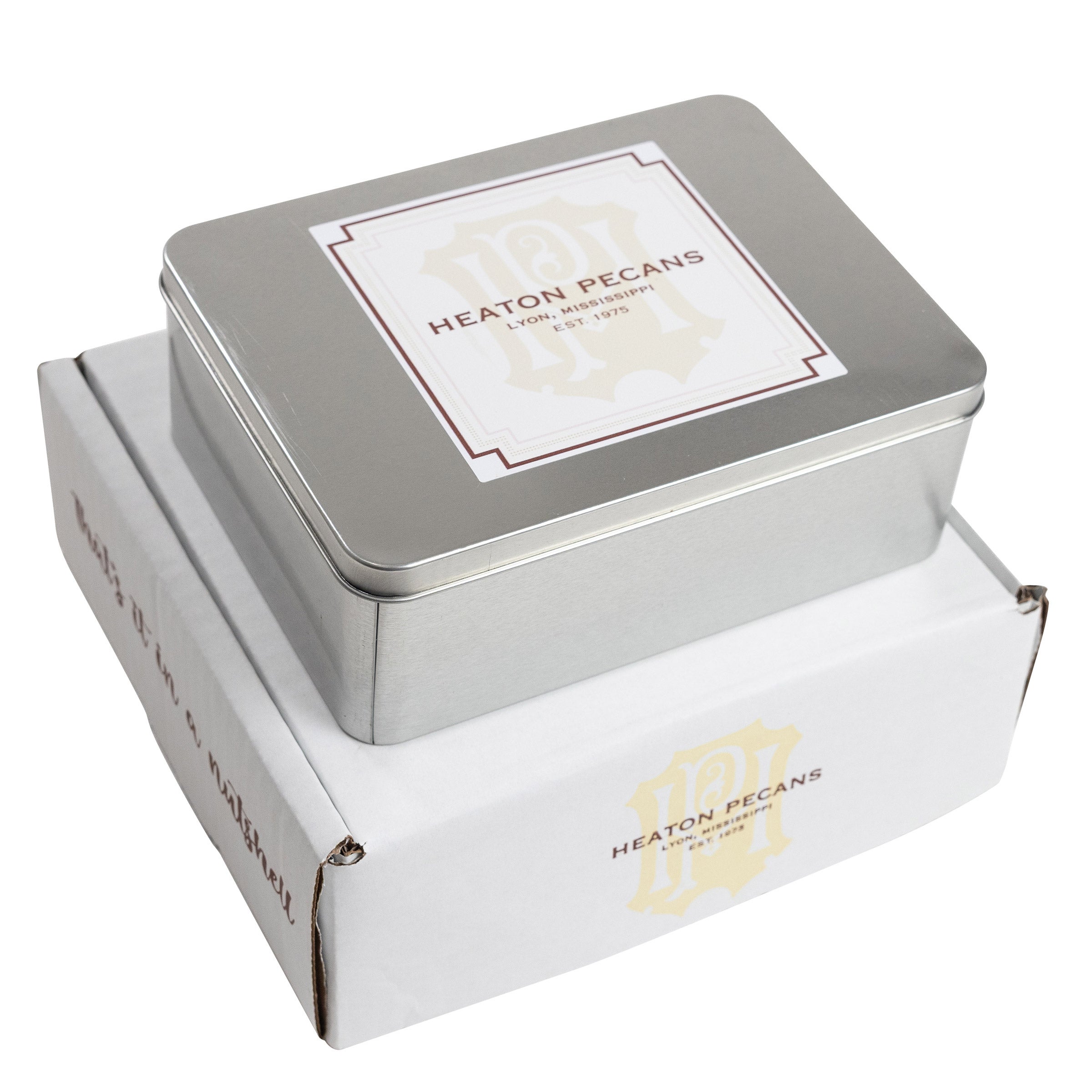 Heaton Pecans Large Square Milk Chocolate Covered Pecan Tin, 3.75 lb.