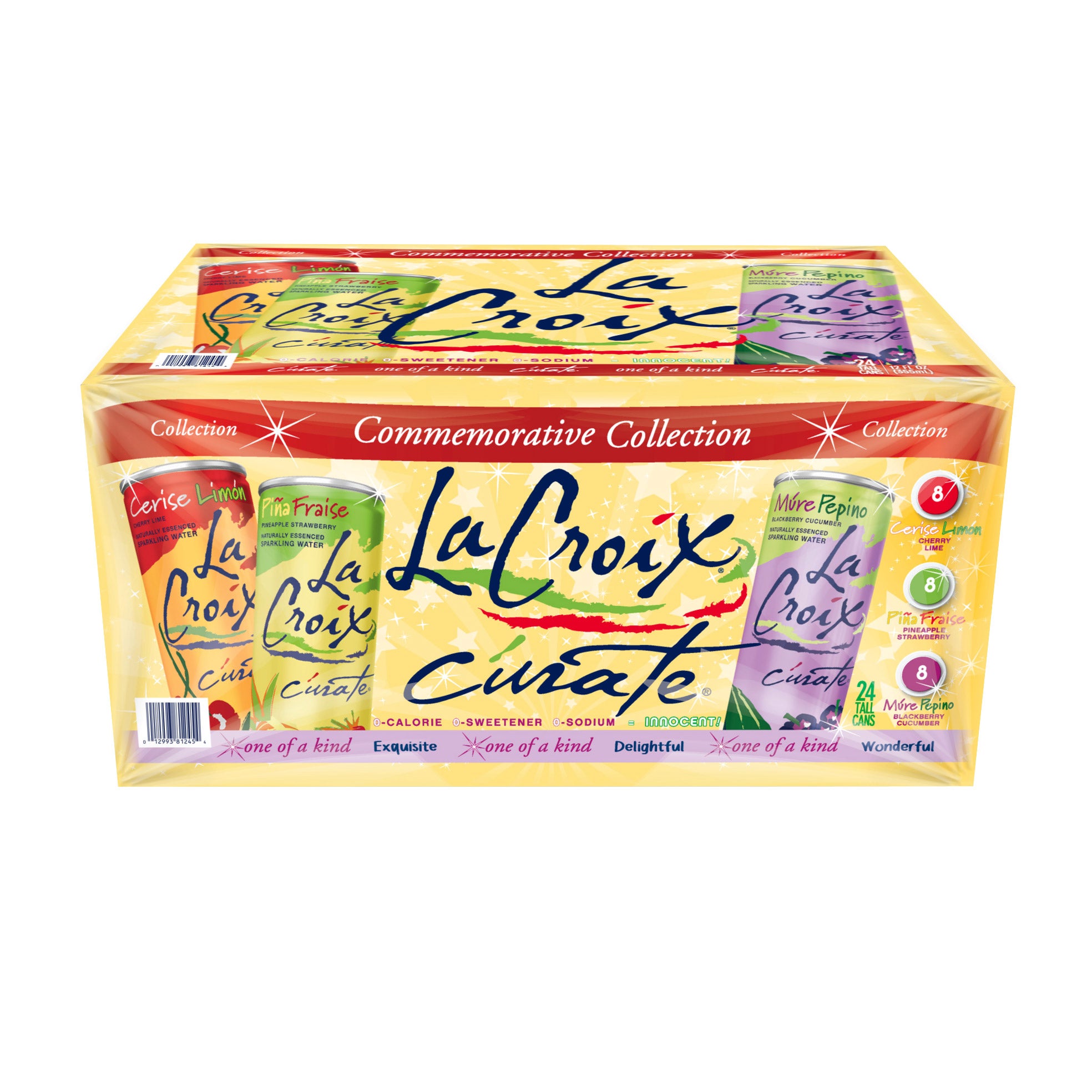 LaCroix Curate Commemorative Collection Sparkling Water, Variety Pack, 12 fl oz, 24-count