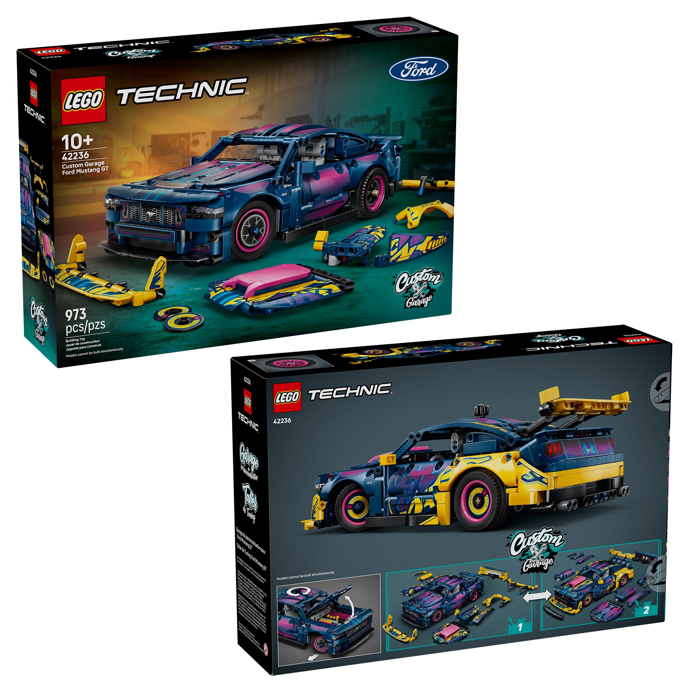 LEGO Custom Garage Mustang & Fast and Furious Mitsubishi Eclipse Bundle