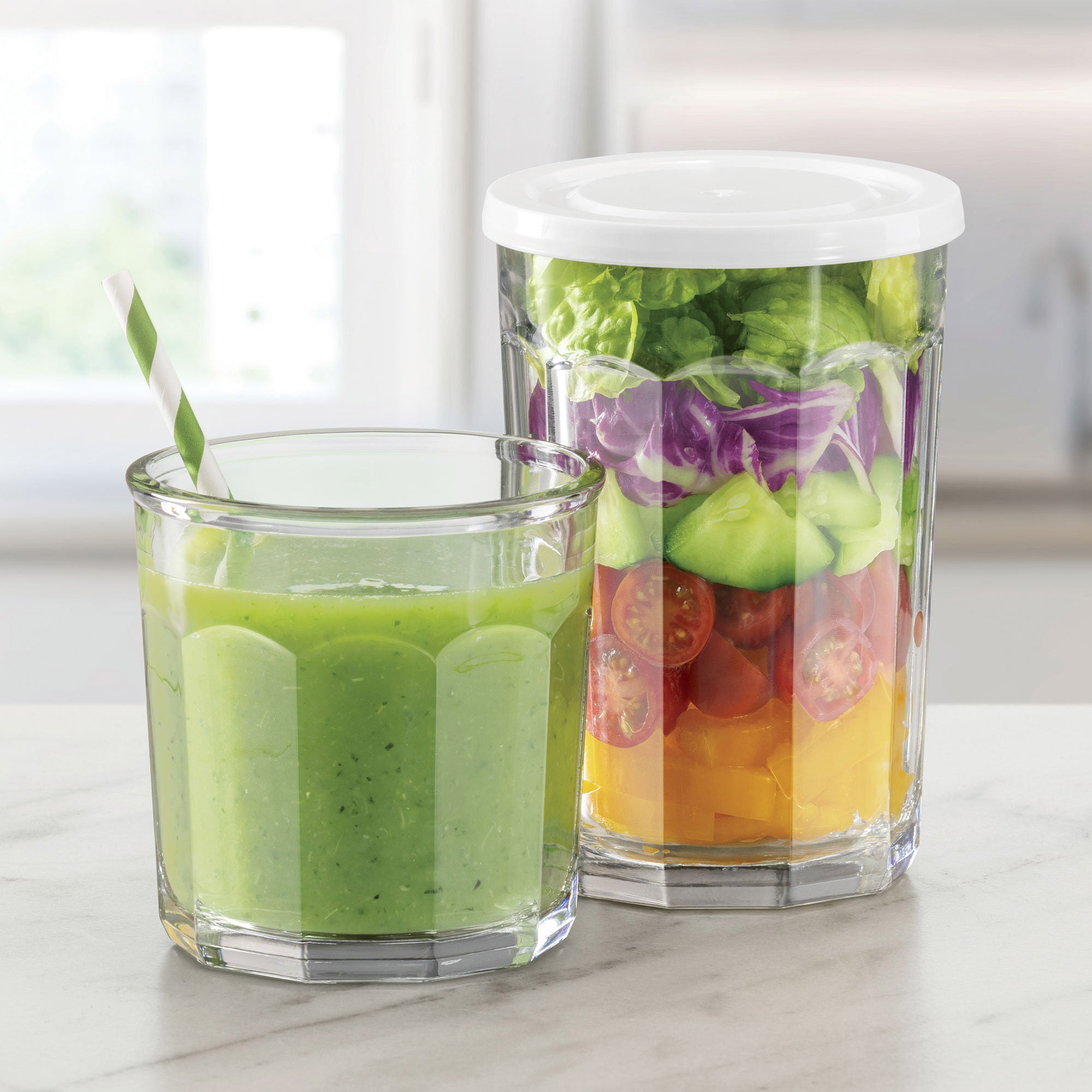Libbey Atria 16pc Glassware Set with Lids