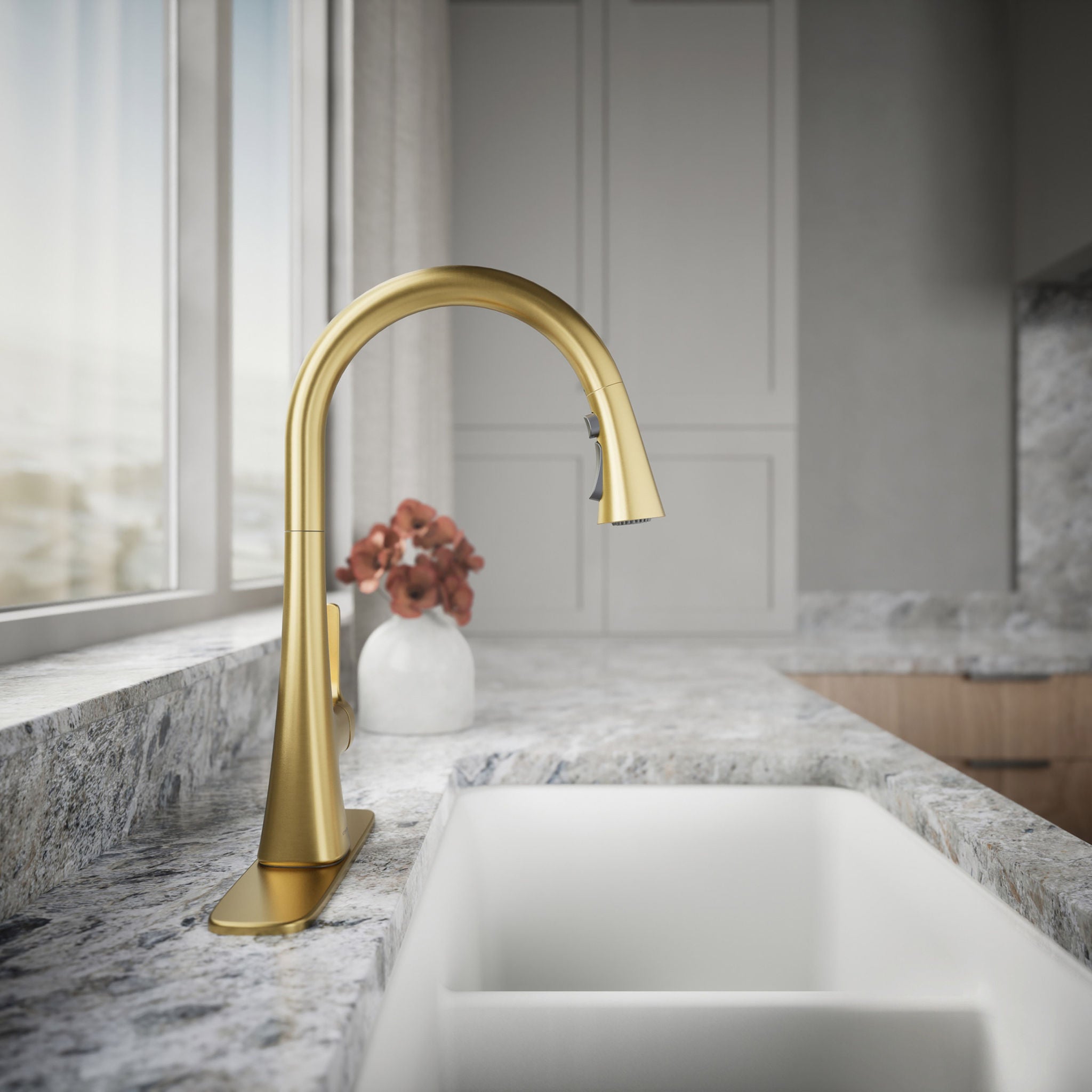 Kohler Guild Pull-down Kitchen Sink Faucet with Three-function Sprayhead