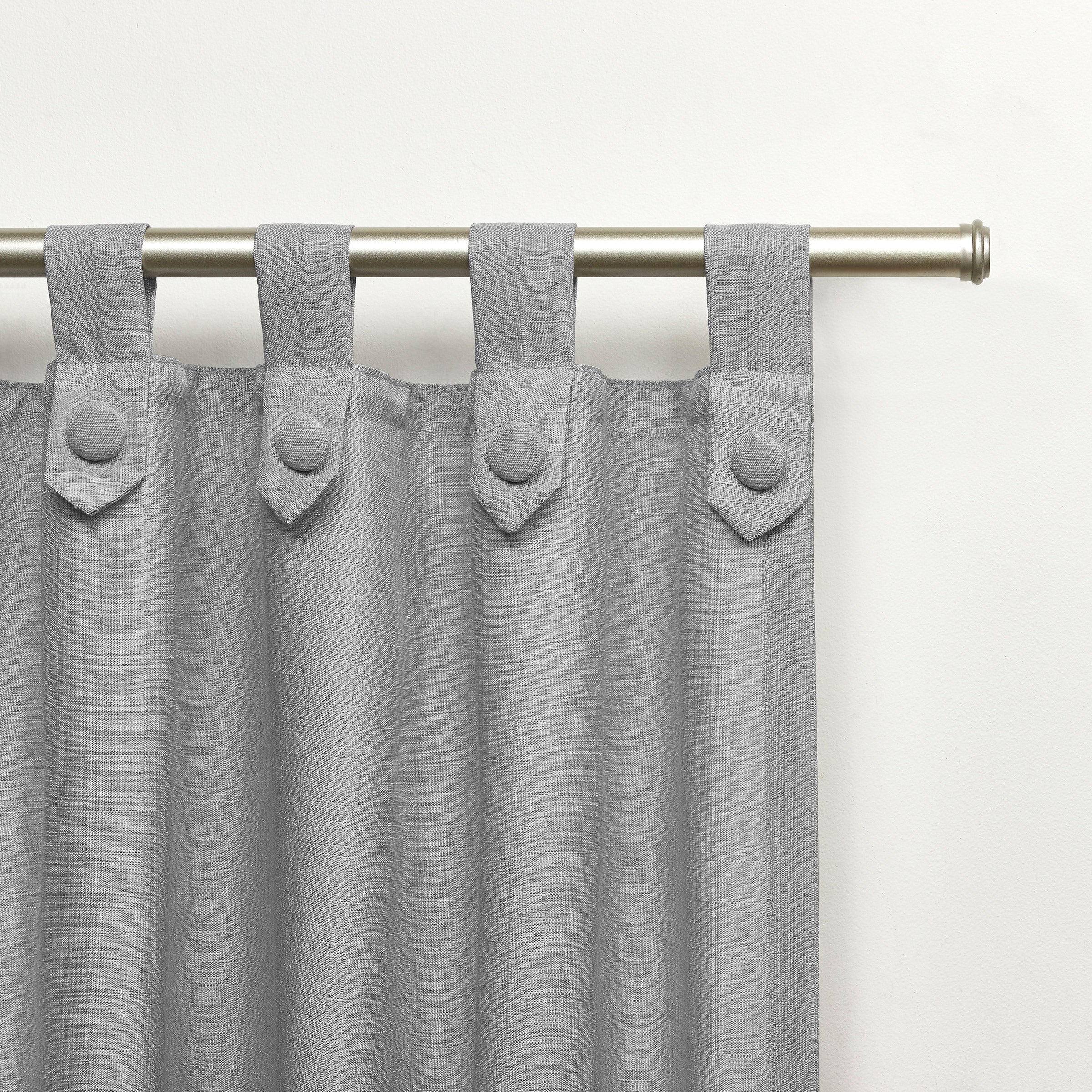 Light Filtering Button Top Window Curtain Panels, 2-pack