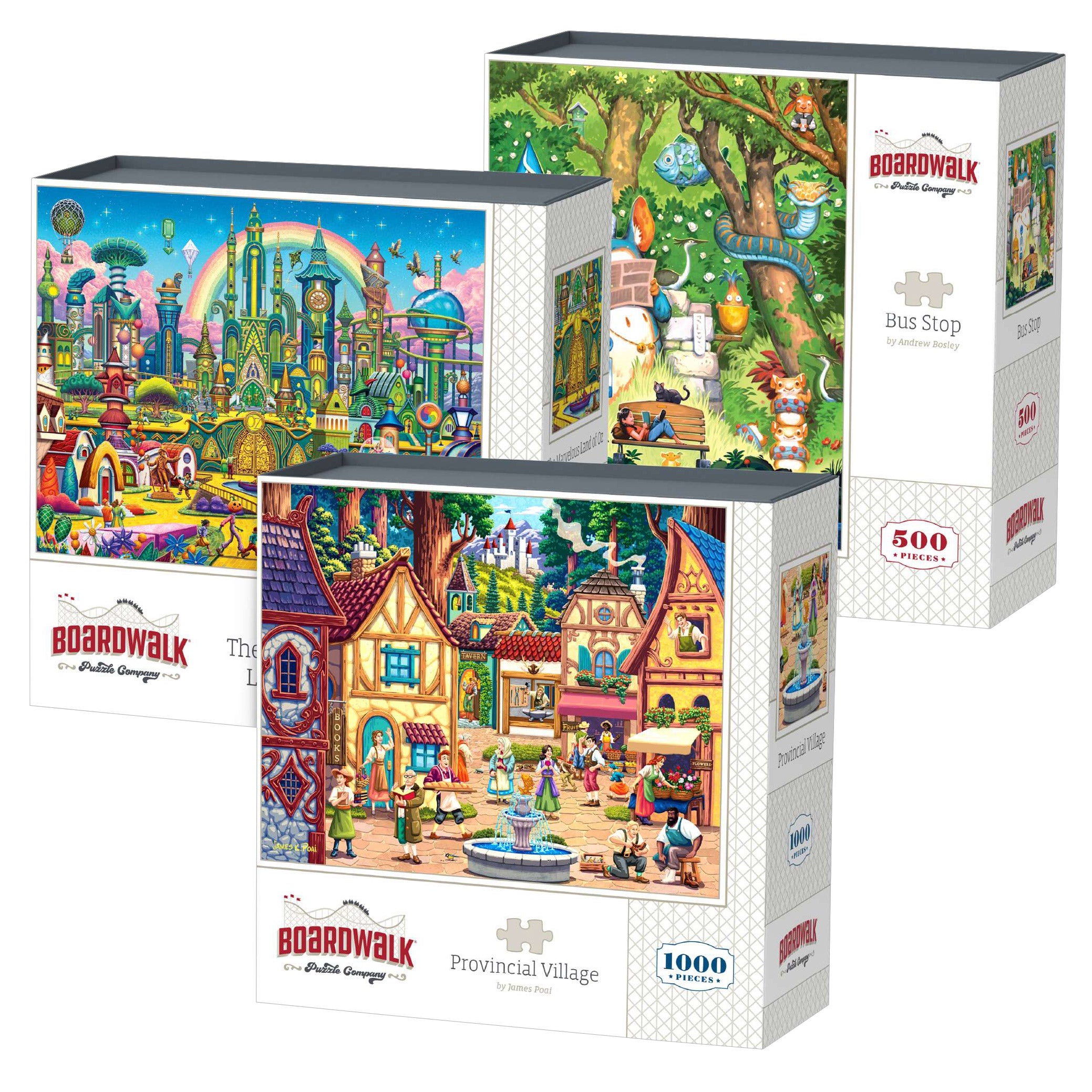 Boardwalk Assorted Jigsaw Puzzles, 3-pack