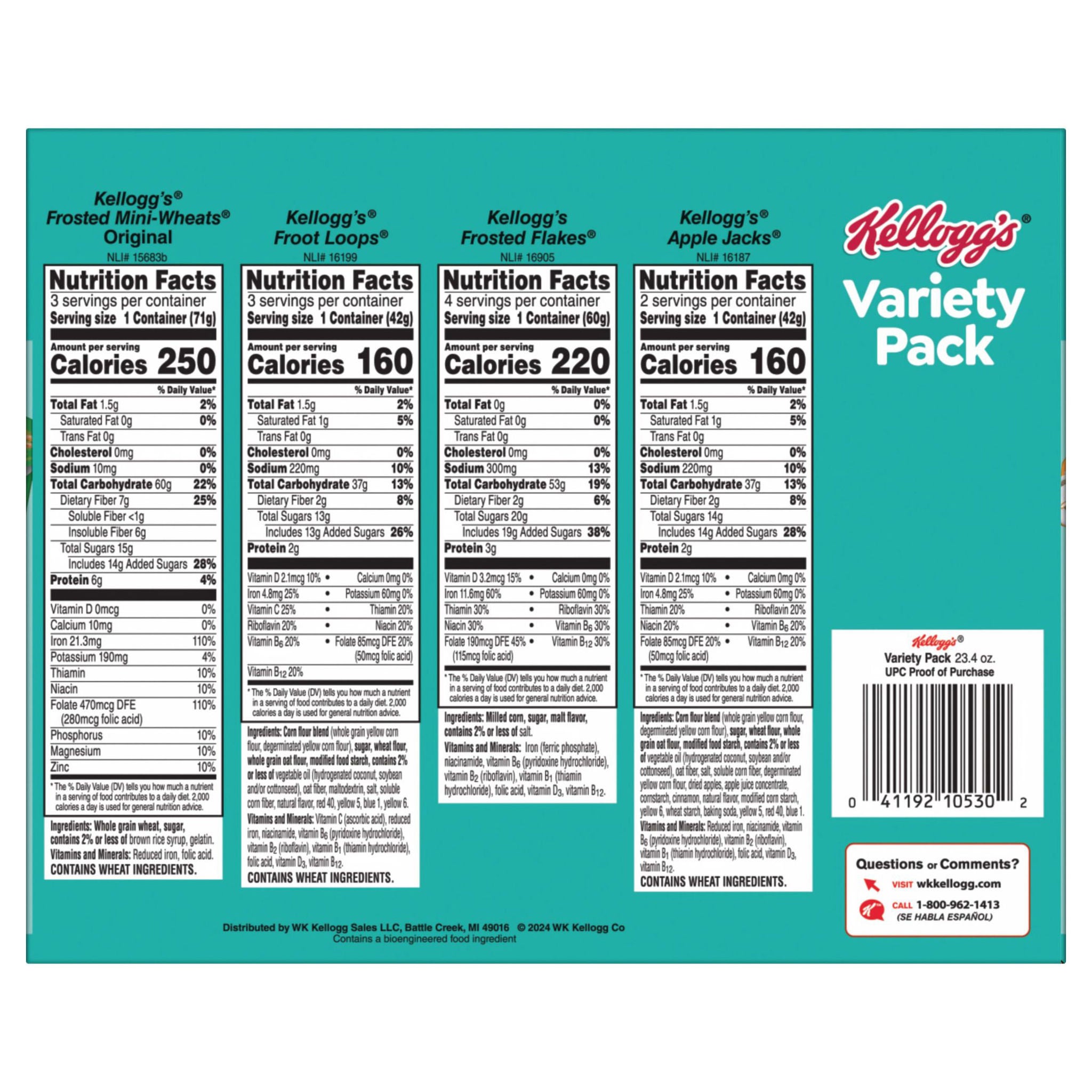 Kellogg's Cereal Cups, Family Variety Pack, 12-count