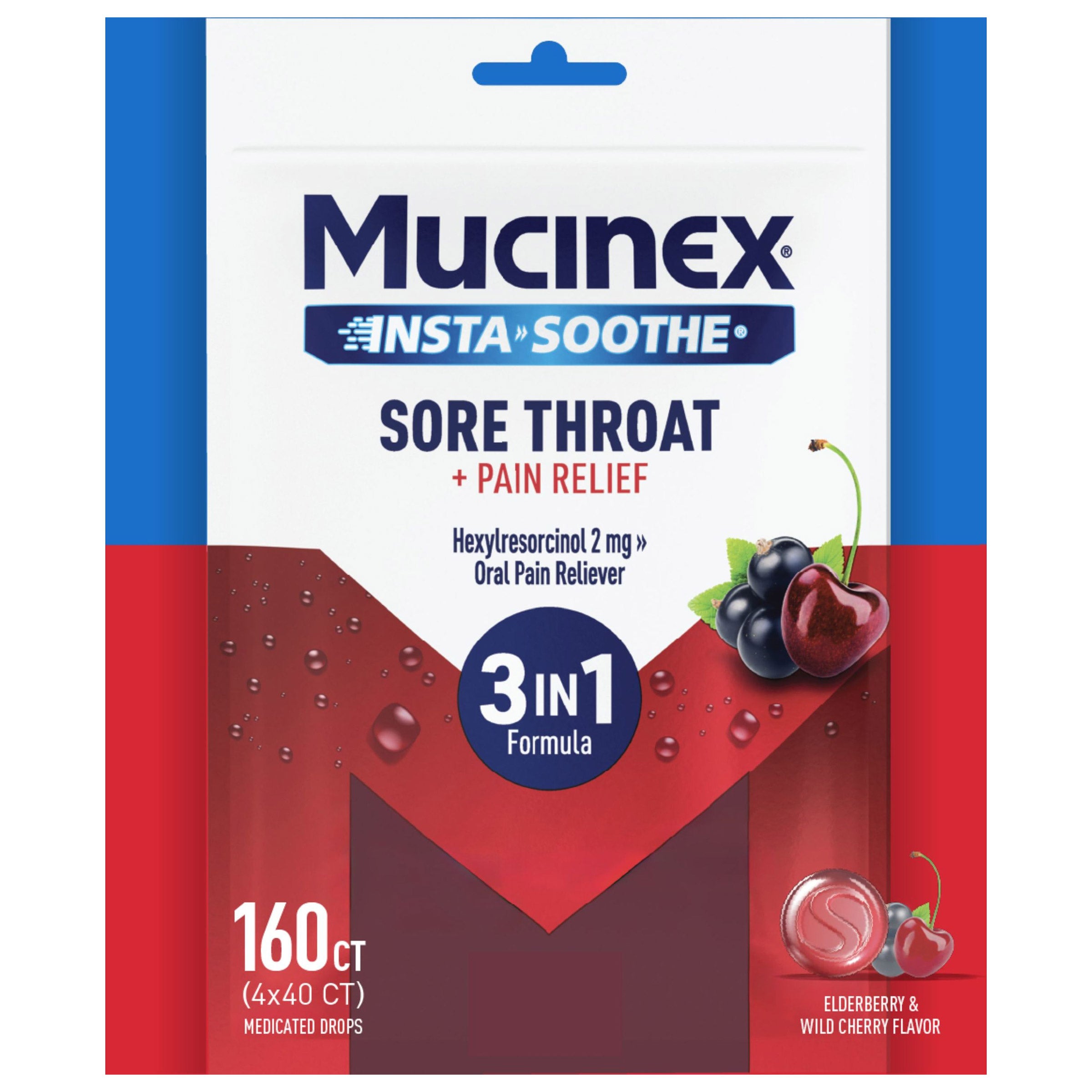 Mucinex Instasoothe Sore Throat Drop, 160 Drops