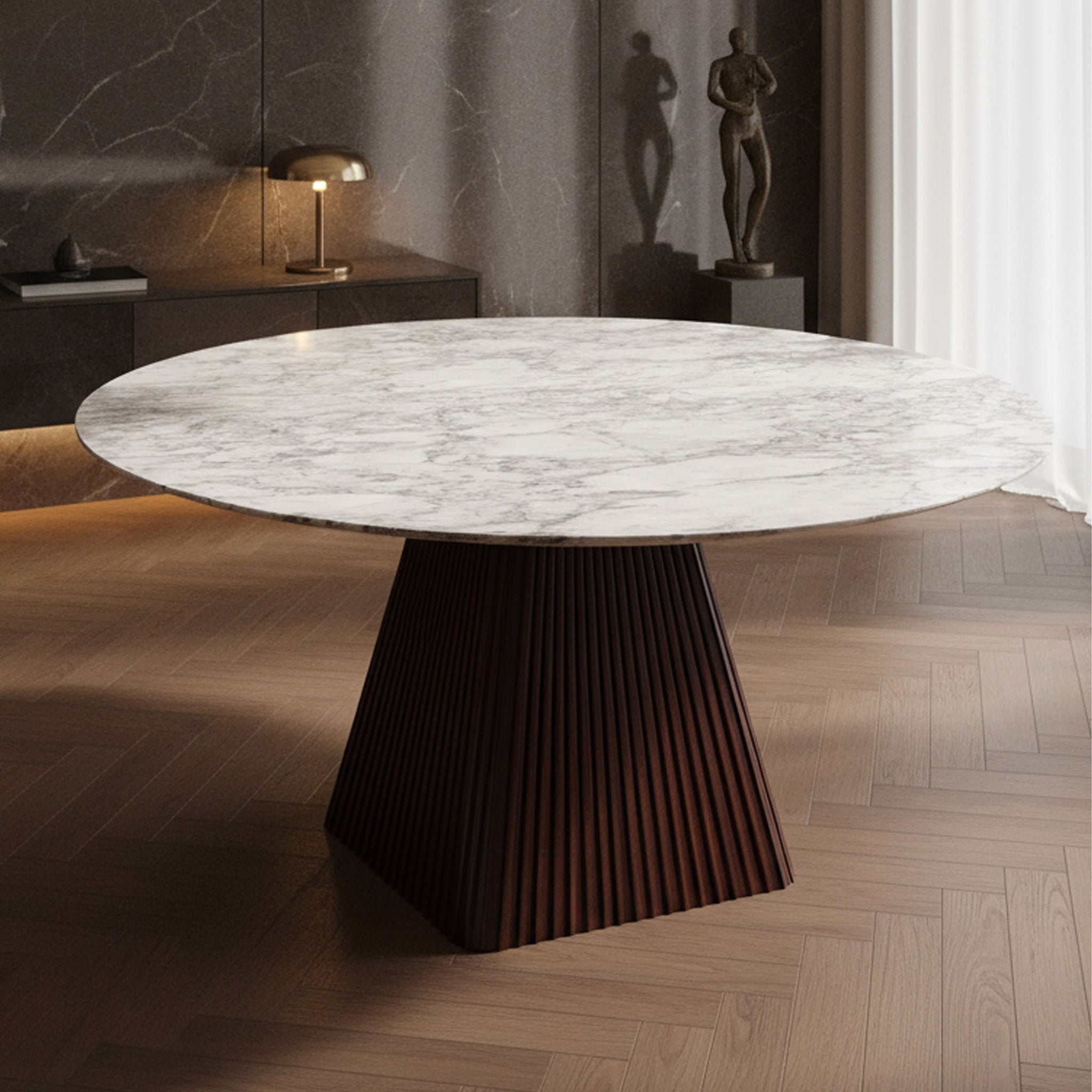 Aurora 60” Marble Round Dining Table