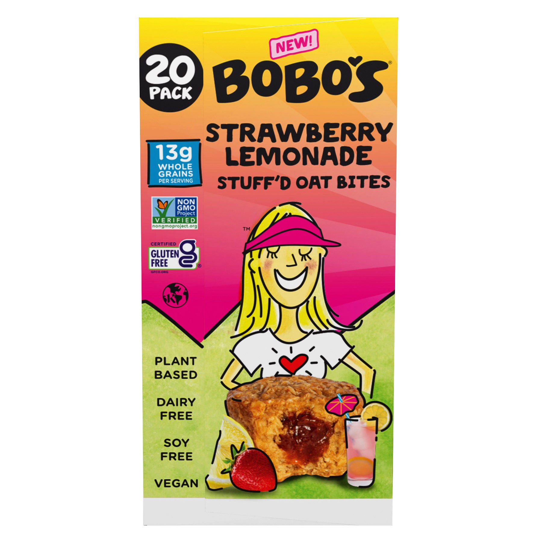 Bobo's Stuff'd Bites, Strawberry Lemonade, 1.3 oz, 20-count