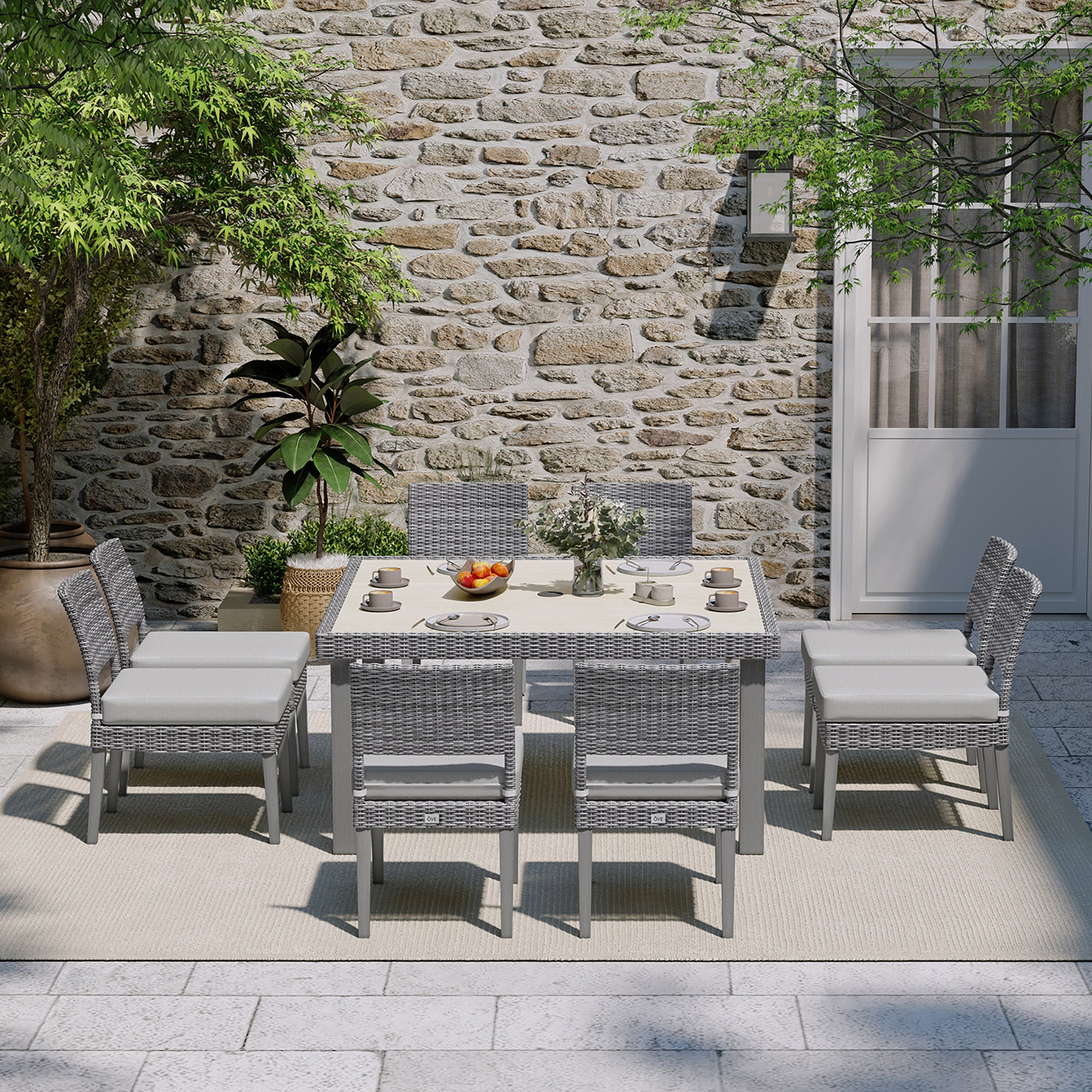 Burlington 9-piece Outdoor Patio Dining Set