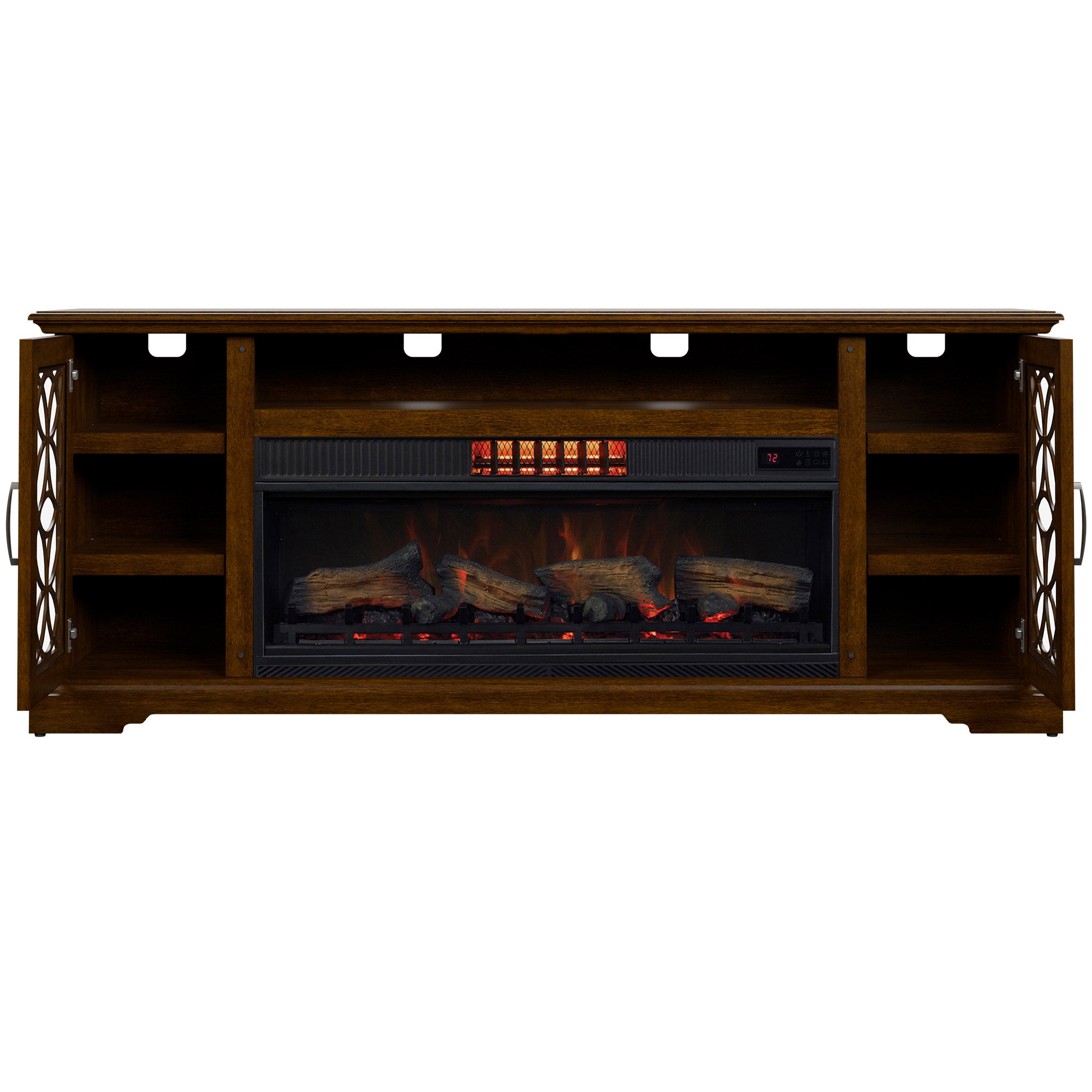 Tresanti Luna TV Console with ClassicFlame CoolGlow 2-in-1 Electric Fireplace and Fan