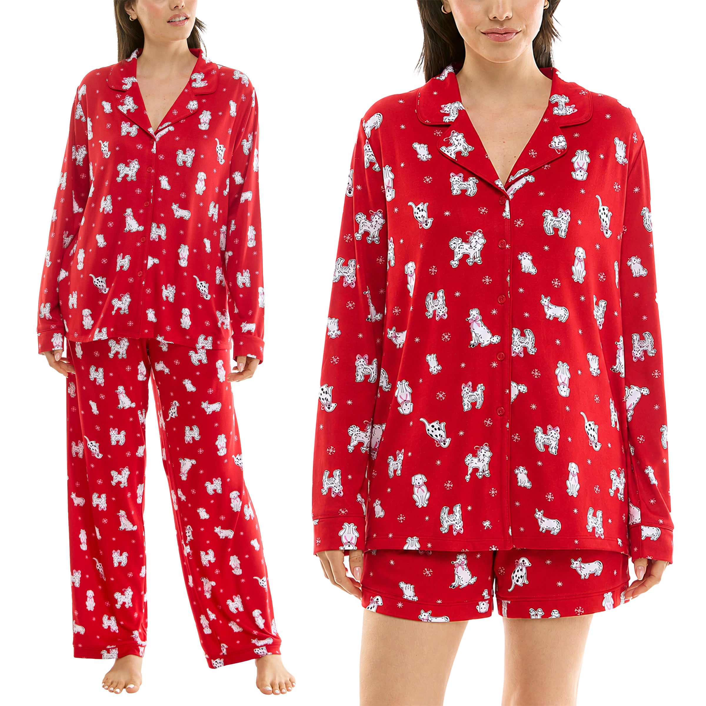 Jaclyn Women's Holiday 3-piece Notch Collar PJ Set