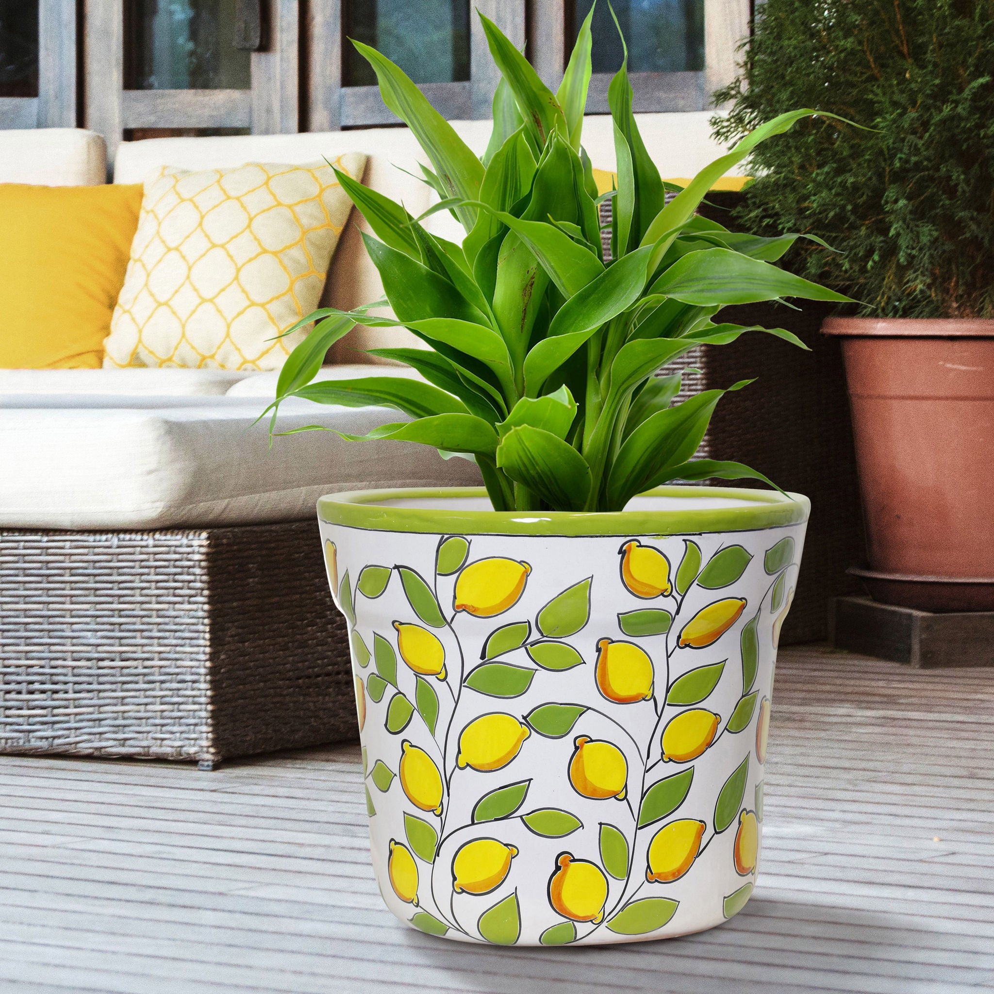 19" Talavera Style Ceramic Planter