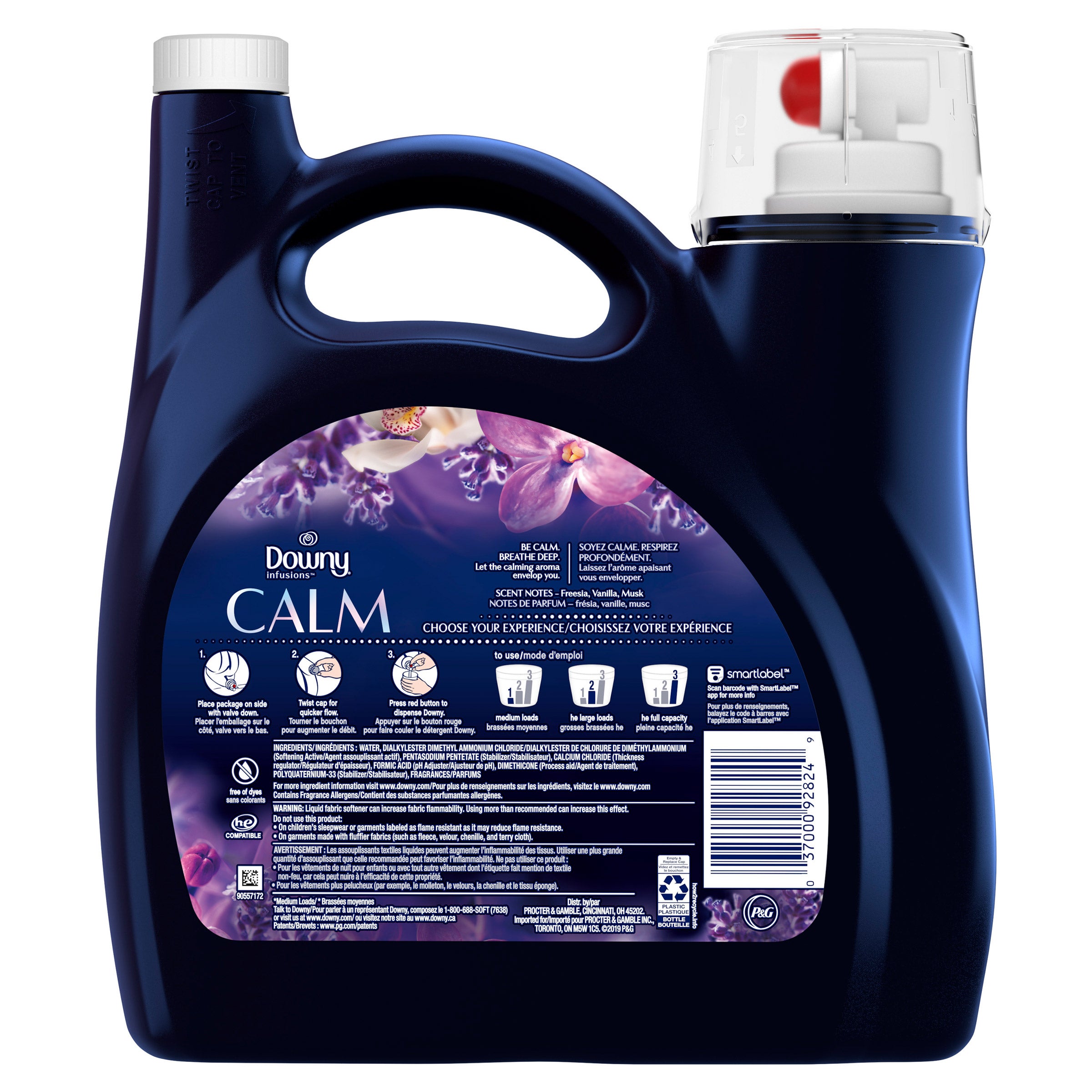 Downy Infusions Calm Fabric Softener, Lavender & Vanilla Bean, 170 loads, 115 fl oz