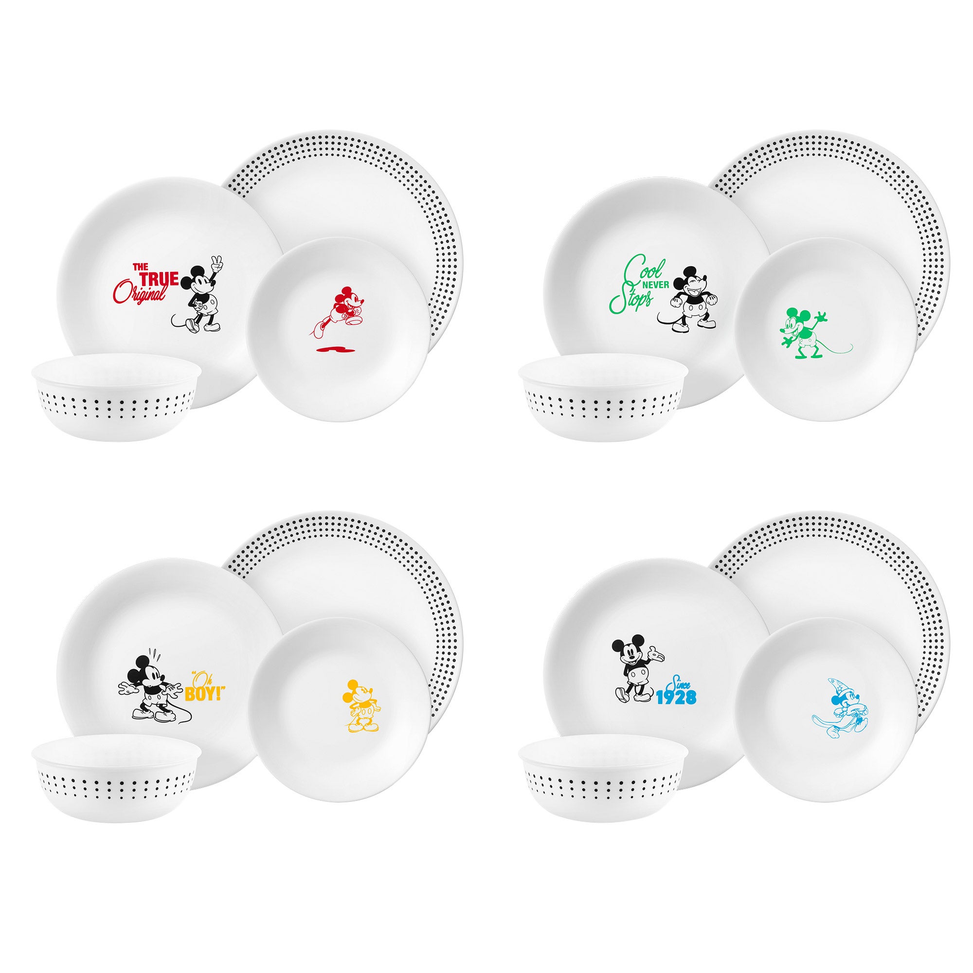 Corelle 16-piece Dinner Set, Mickey Mouse