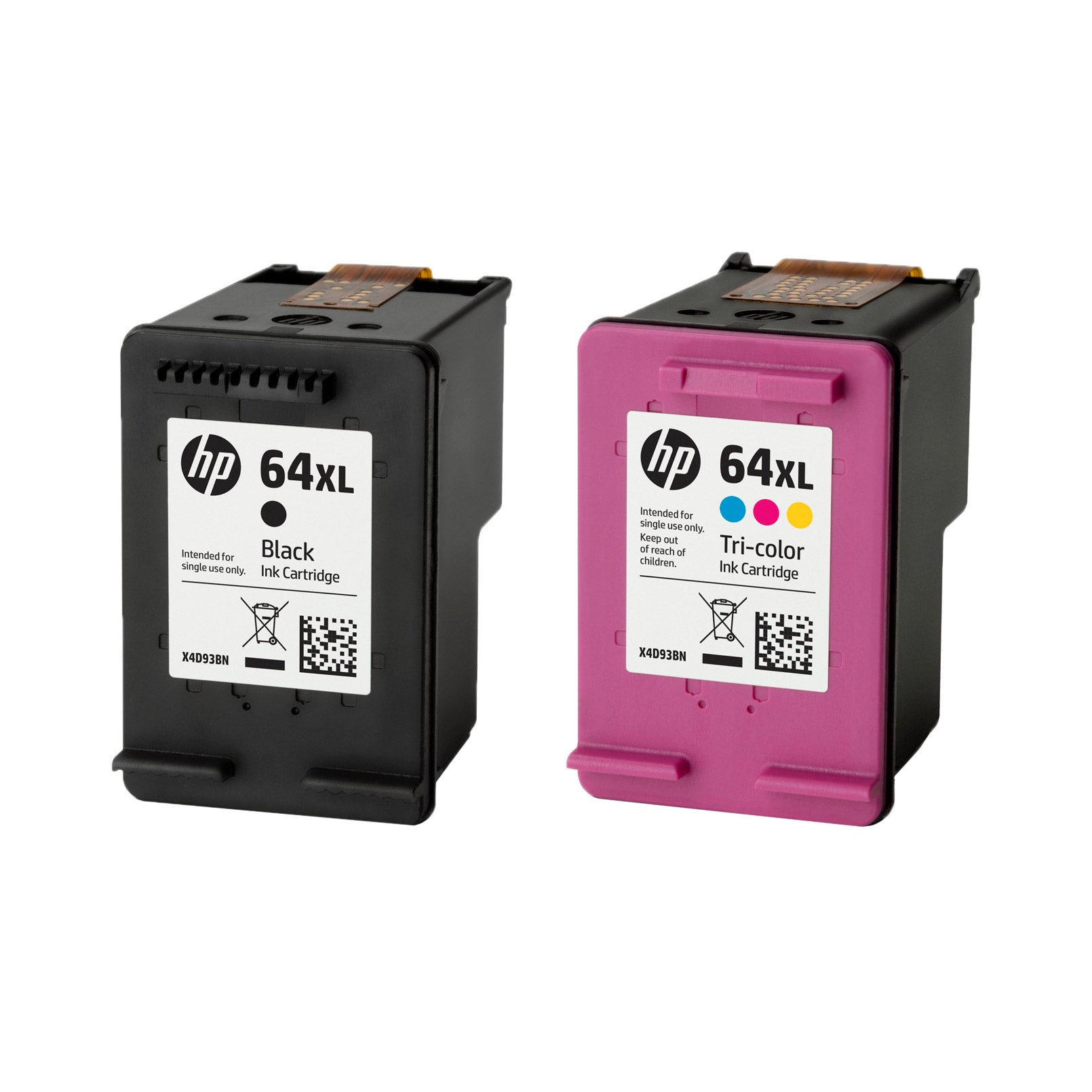 HP 64XL High Yield Ink Cartridge, Black & Tri-Color, 2-Count