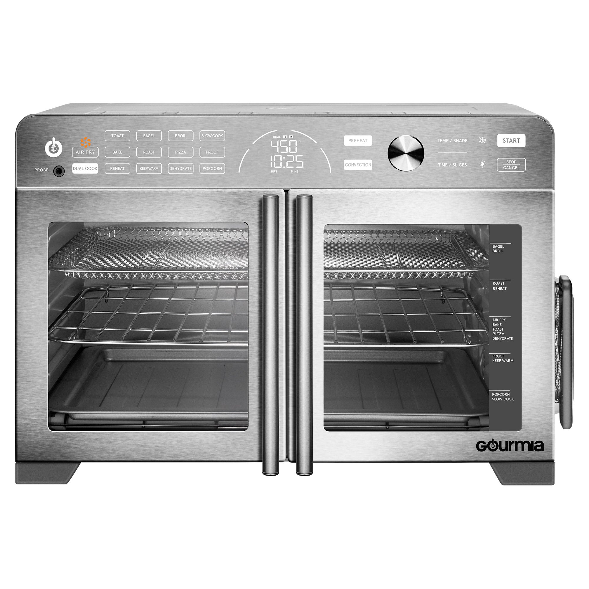 Gourmia XL 13-In-1 French Door Countertop Oven with Air Fry and Temperature Probe