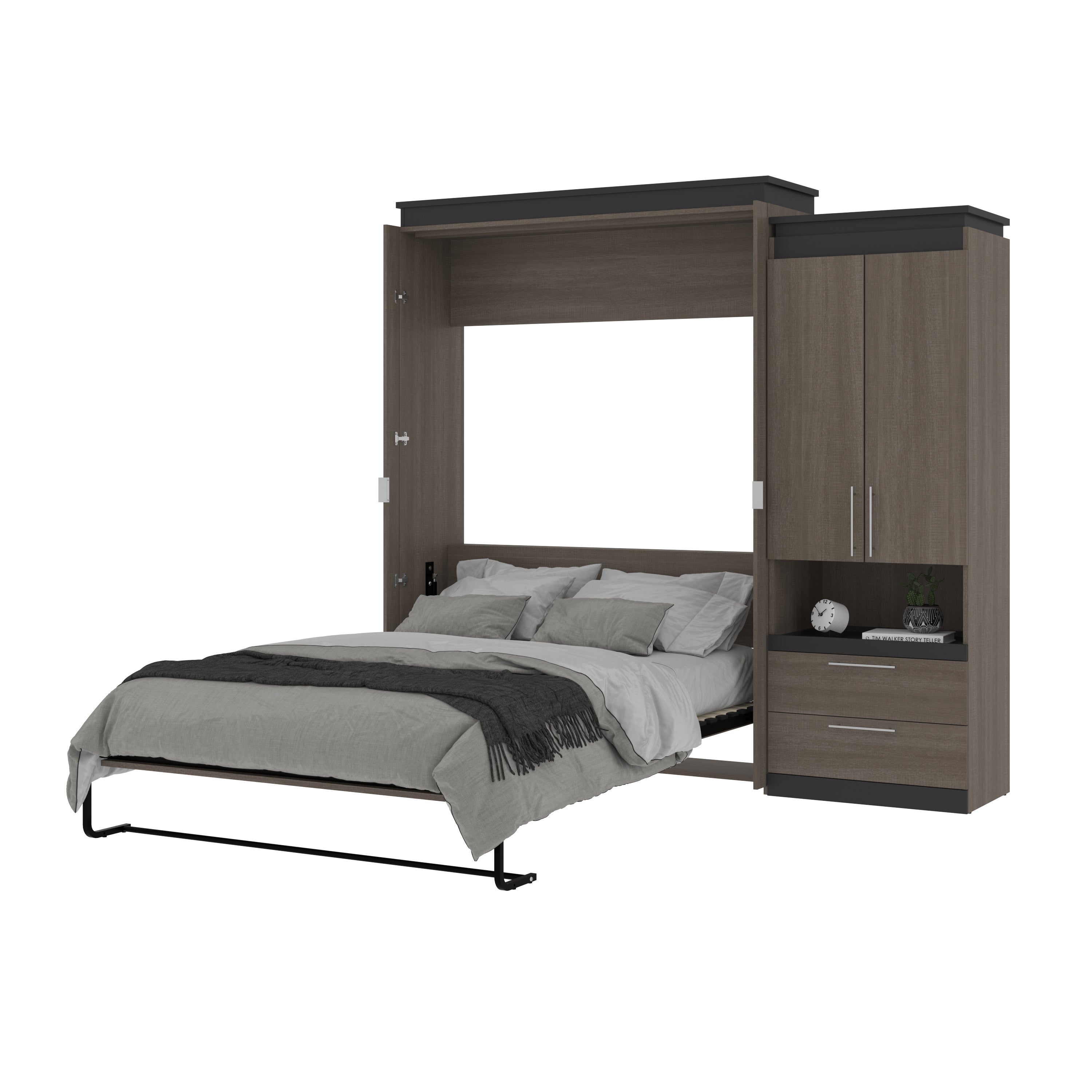 Orion Queen Wall Bed with Storage Cabinet and Nightstand