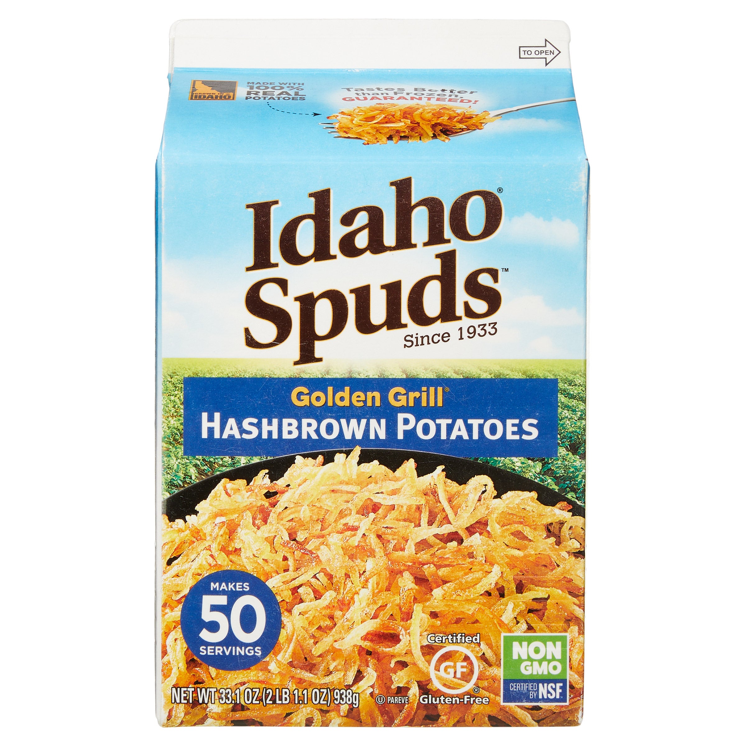 Idaho Spuds, Golden Grill Hashbrown Potatoes, 33.1 oz
